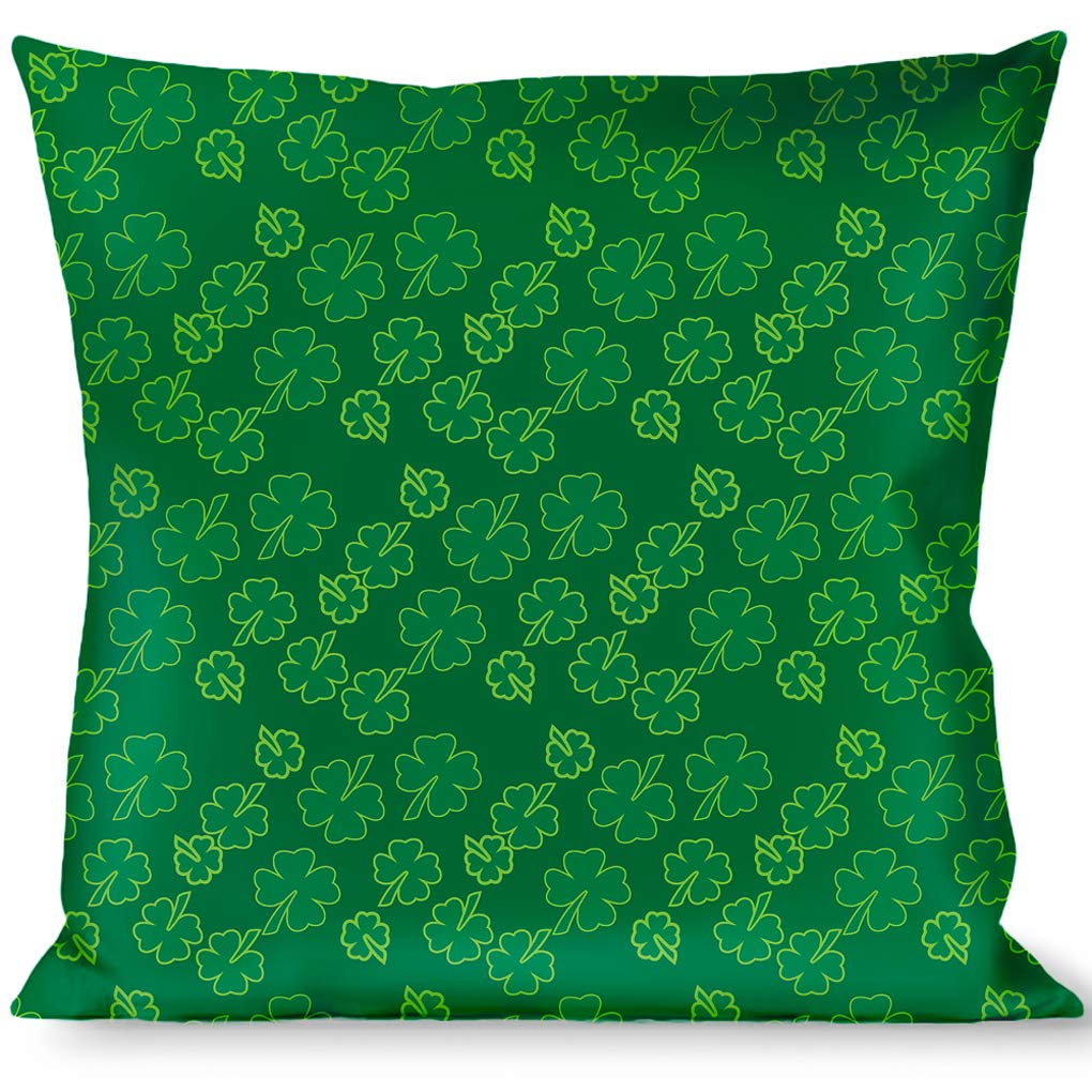 St. Patrick's Day Decorative Throw Pillow with Scattered Clovers - Perfect for Sofa, Bed, and Home Decor