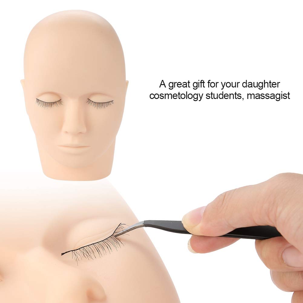Professional Lash Mannequin Head for Makeup & Eyelash Extension Training - Soft Touch Rubber Cosmetology Practice Doll Head - Easy to Clean with Essential Oils - Perfect for Beauty Schools, Salons & Home Practice