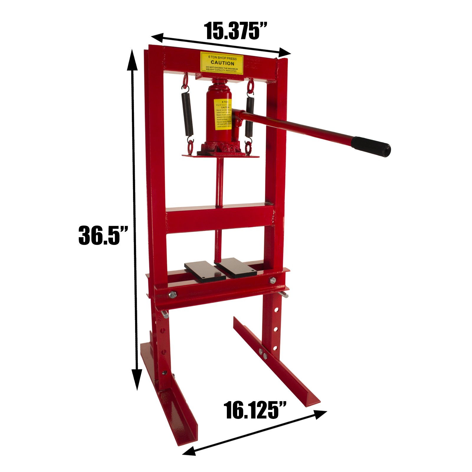 6-Ton Hydraulic Shop Press with Steel Plates - Heavy Duty H-Frame Bench Press for Metalworking, Automotive Repair & DIY Projects