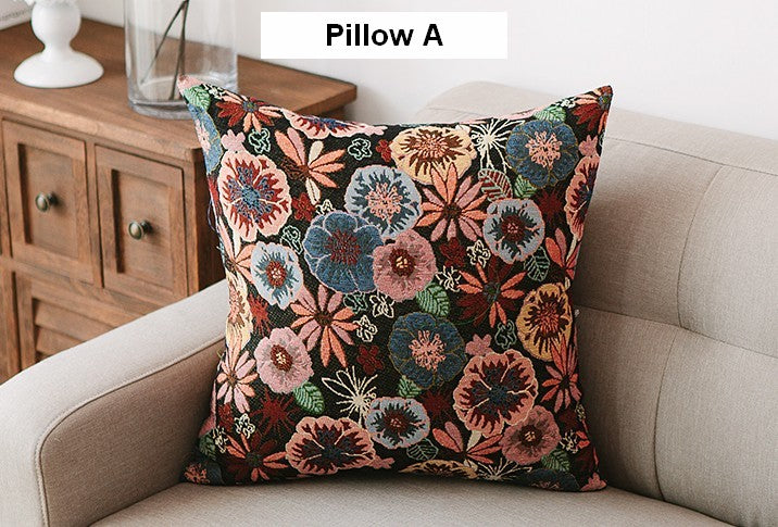Bohemian Geometric Pattern Chenille Throw Pillow for Couch & Sofa - Soft Decorative Pillow Covers for Living Room, Bedroom - Perfect for Home Decor, Accent Pillows & Cozy Comfort