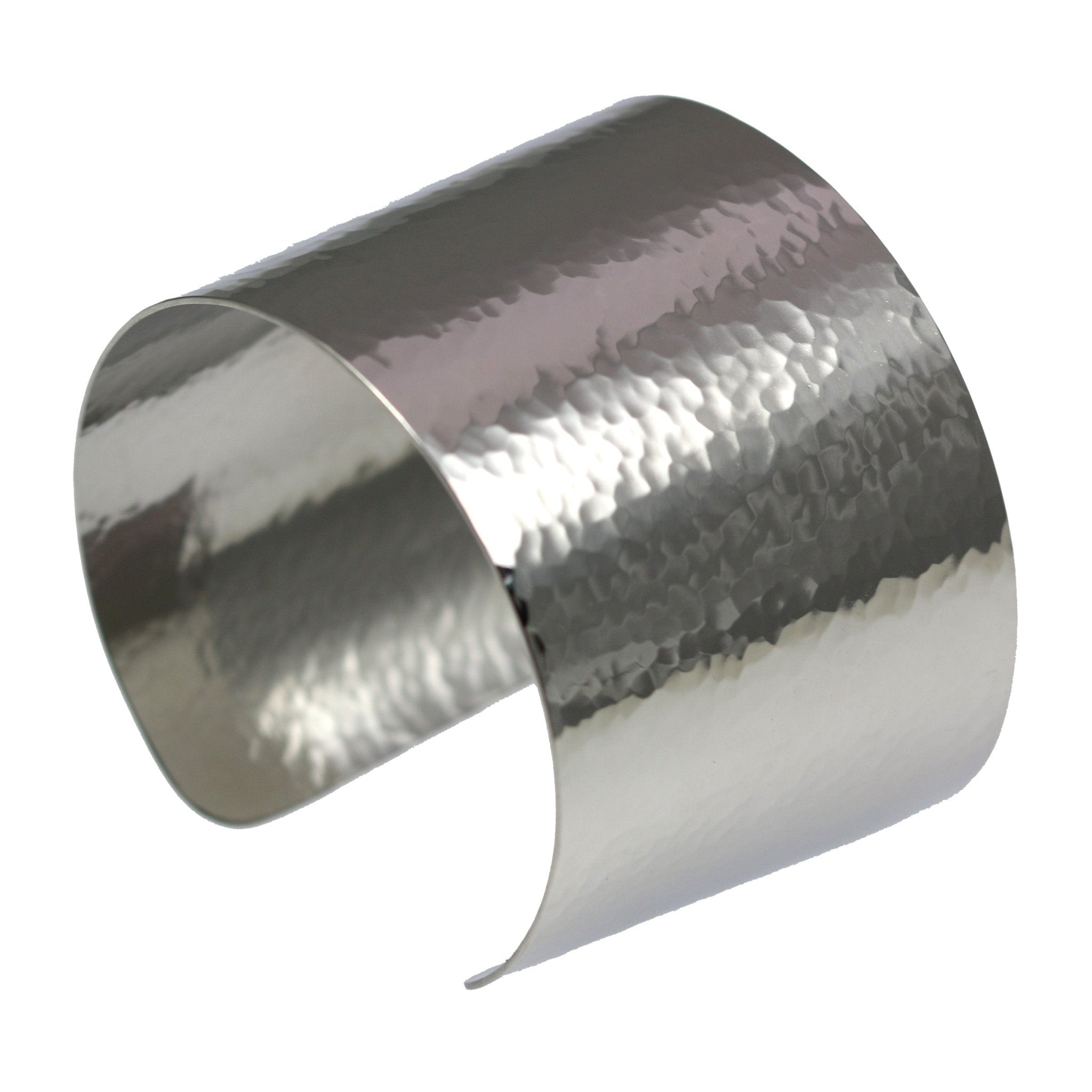1 3/4 Inch Wide Hammered Stainless Steel Cuff Bracelet for Women - Durable & Hypoallergenic Jewelry Gift for Everyday Wear, Wedding, Party & Special Occasions