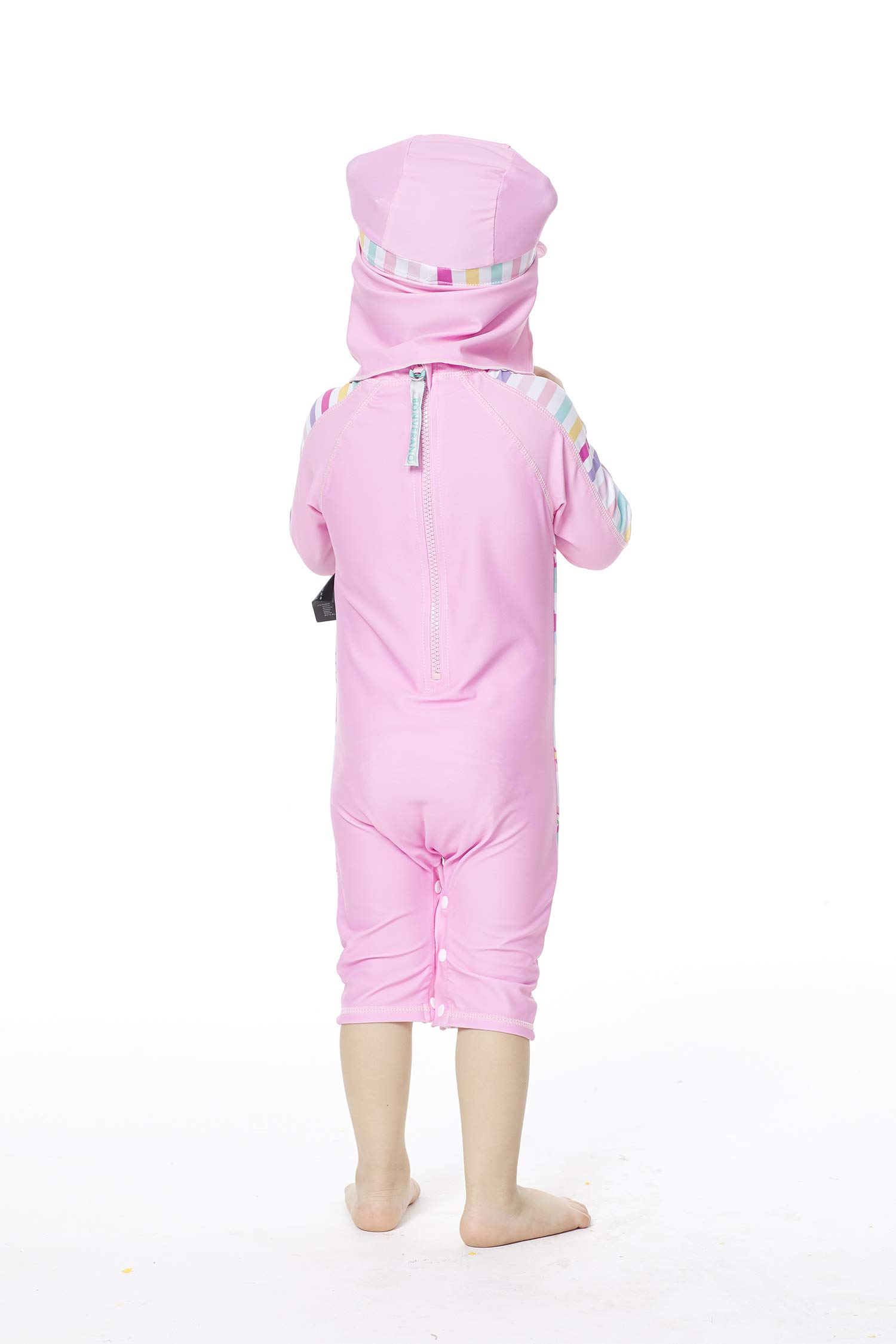 UPF 50+ Baby Girls Long Sleeve One Piece Sunsuit & Swimsuit - UV Protection Rashguard for Toddler Beach & Pool Play