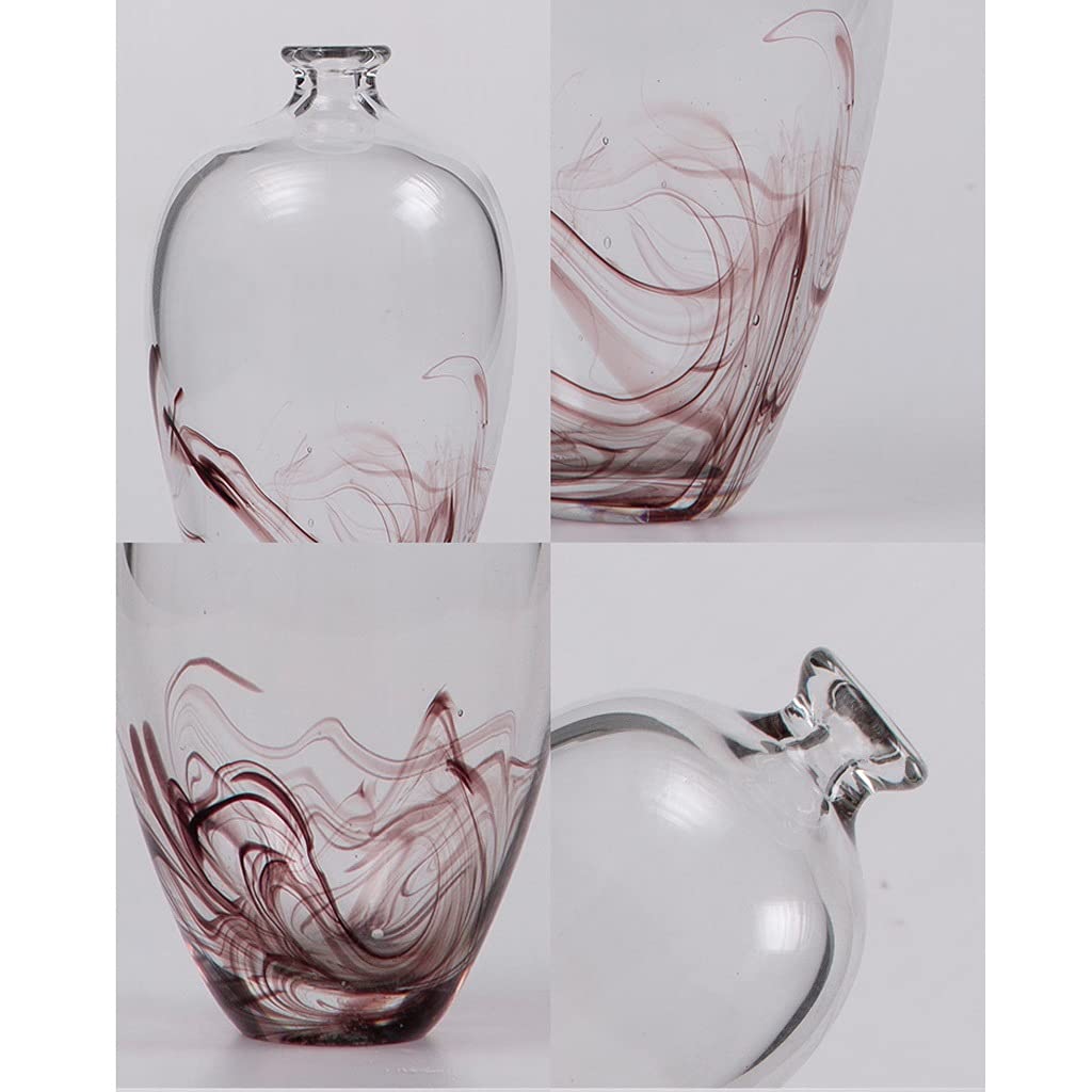 TOMYEUS Japanese Zen Style Transparent Glass Flower Vase - Hydroponic Plum Blossom Vase for Home Decor, Living Room Table Centerpiece, Floral Arrangement | Perfect for Zen Gardens, Meditation Spaces & Modern Interior Design