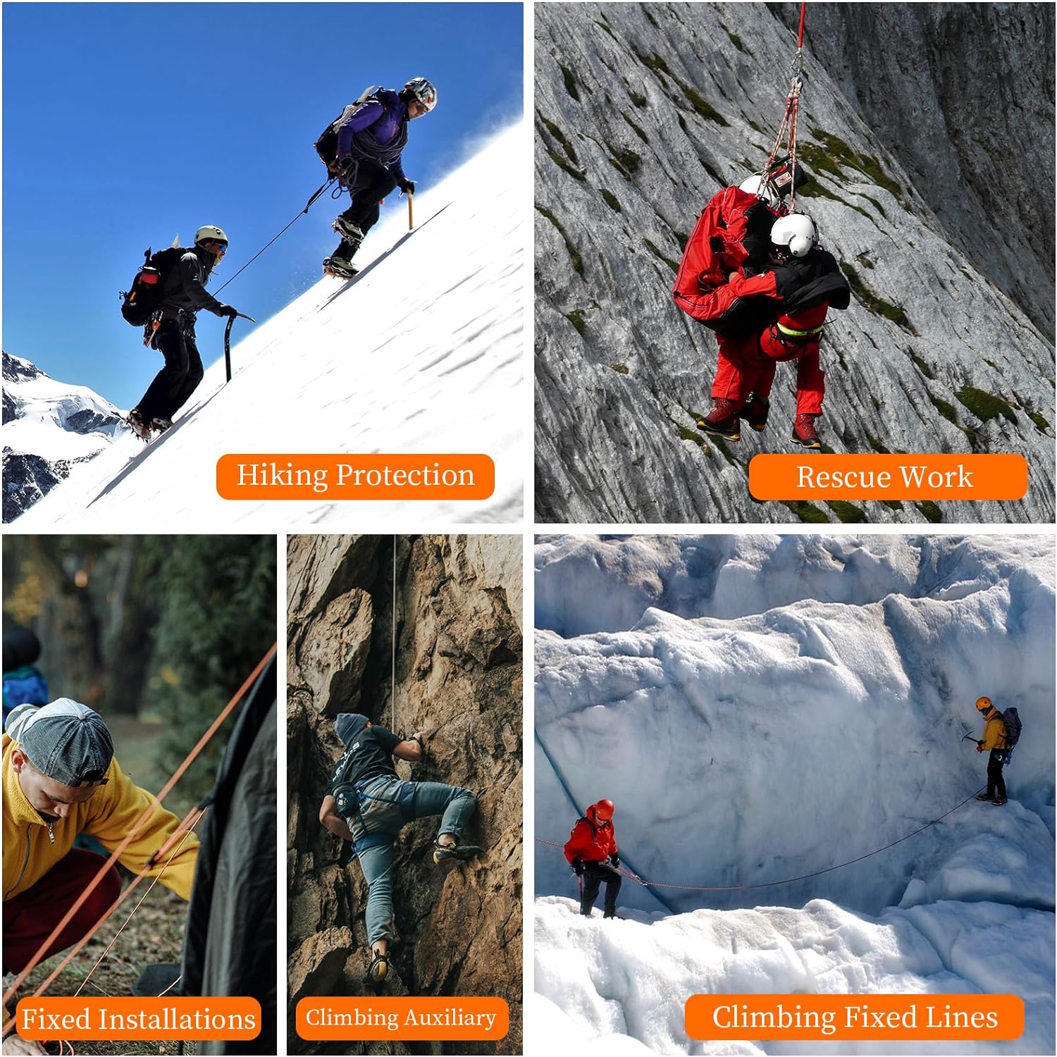 16mm x 10m Nylon Static Safety Rope - Heavy Duty Climbing, Rock Climbing, Boat Anchor & Dock Lines - Perfect for Outdoor Adventures, Marine Use & Emergency Situations