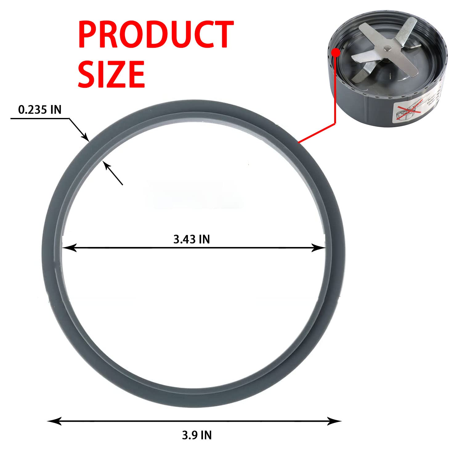 6 Pack Blender Gasket Replacement Parts with Rubber O-Ring for 900W & 600W Series - Compatible with NB-101B, NB-101S, NB-201 Blade Blenders - Durable Sealing Ring for Smoothie Makers & Food Processors - Perfect for Home Kitchen, Restaurant, and Commercial Use