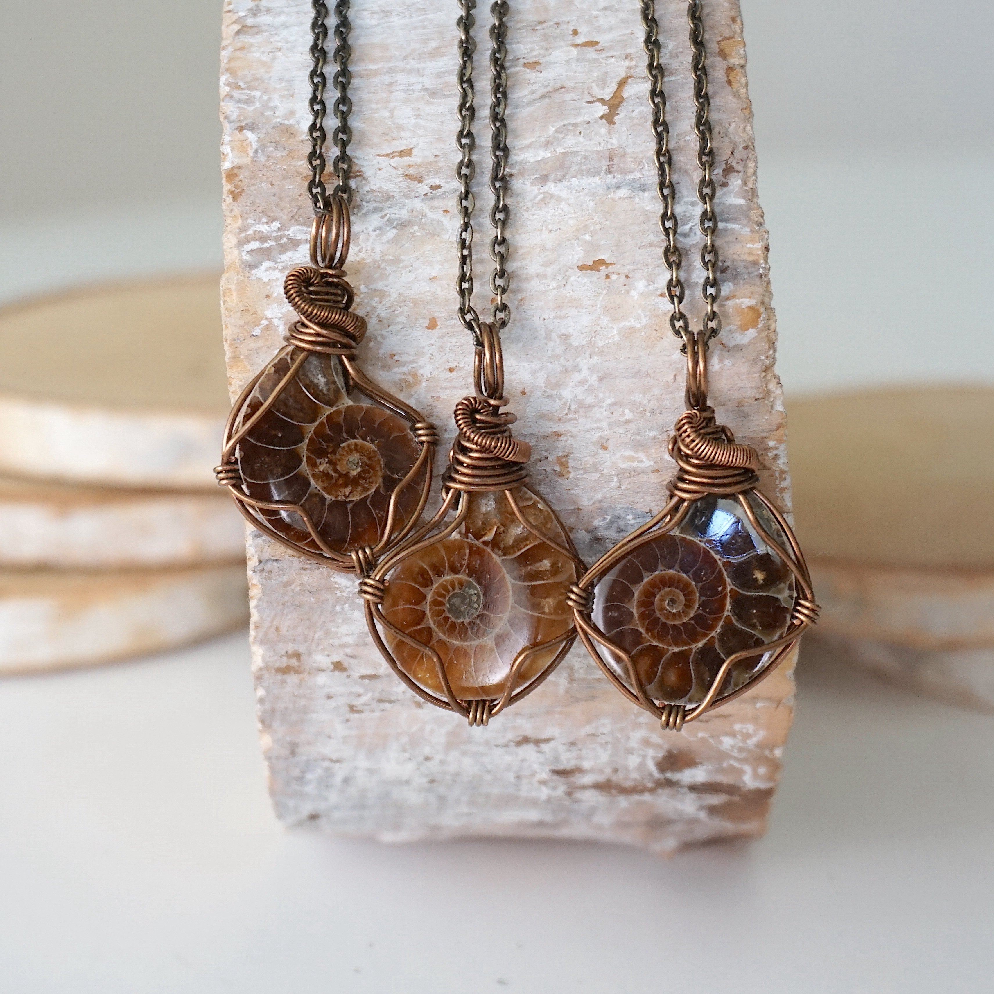 Ammonite Fossil Pendant Necklace - Antique Bronze Jewelry for Women, Men - Perfect for Gifts, Boho Style & Everyday Wear