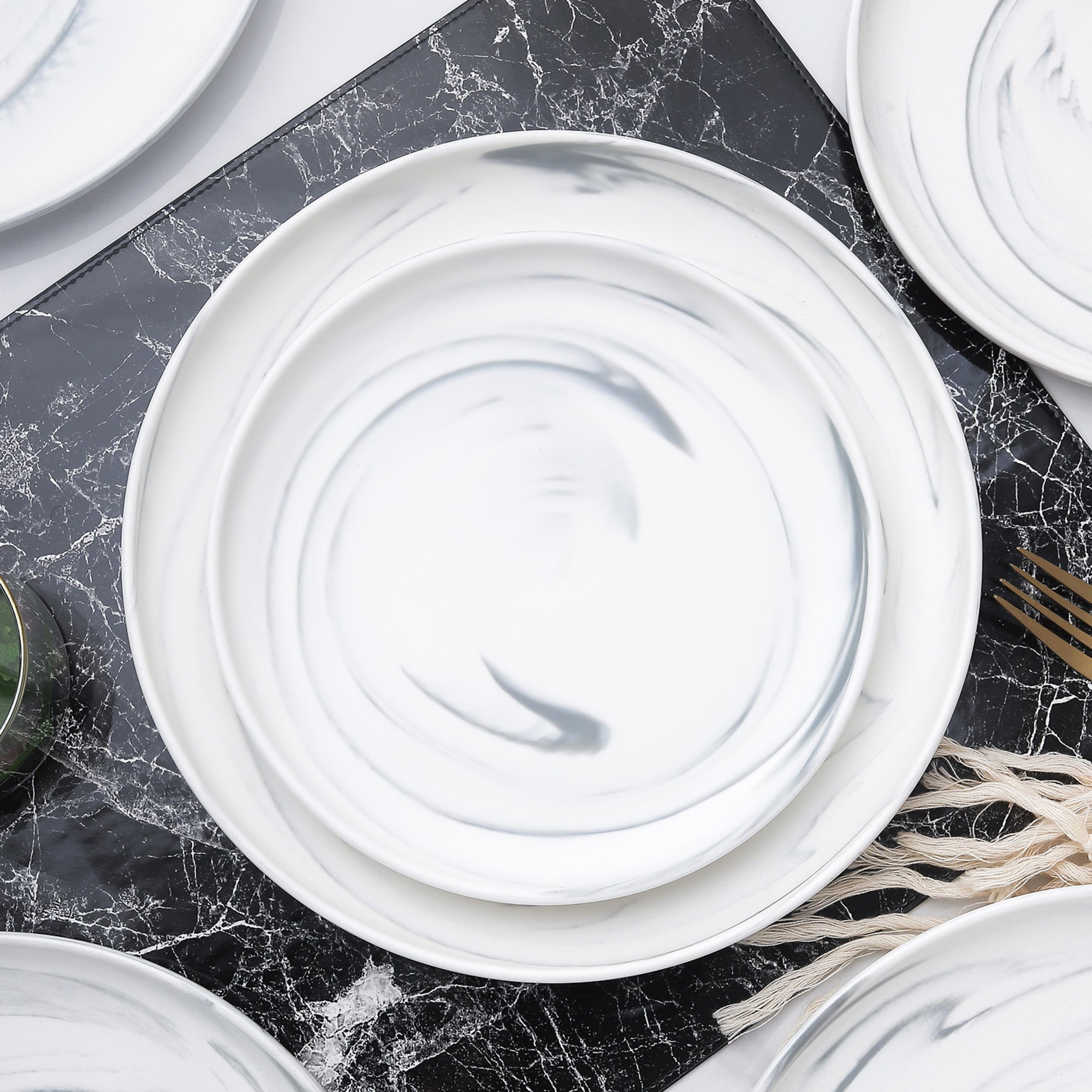 Brighton Porcelain Dinner Plate Set - Elegant Gray Ceramic Plates for Fine Dining, Home Decor & Special Occasions
