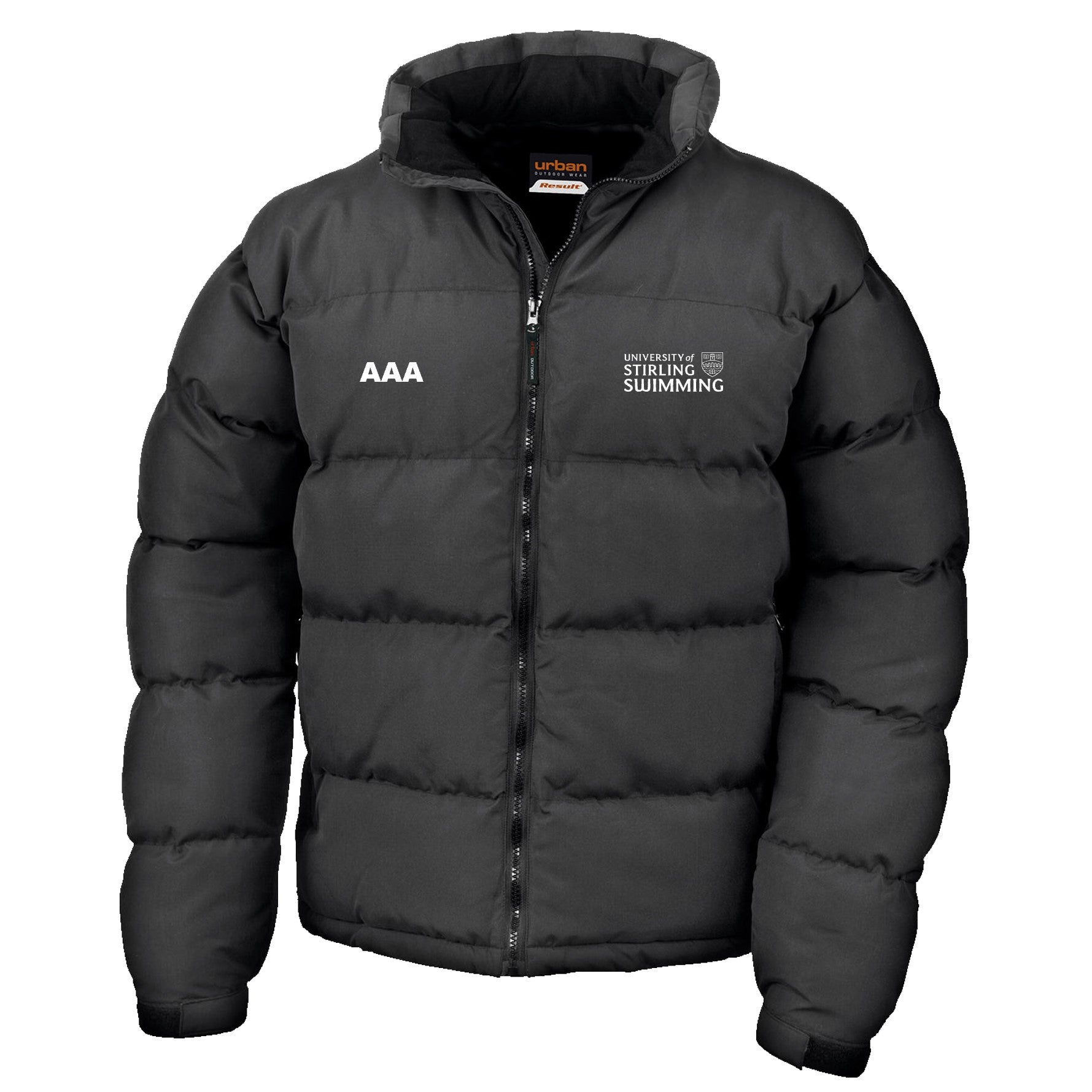 University of Stirling Swimming Team Puffer Jacket - Waterproof Winter Coat for Men & Women - Warm Insulated Outerwear for College Sports, Outdoor Activities & Casual Wear
