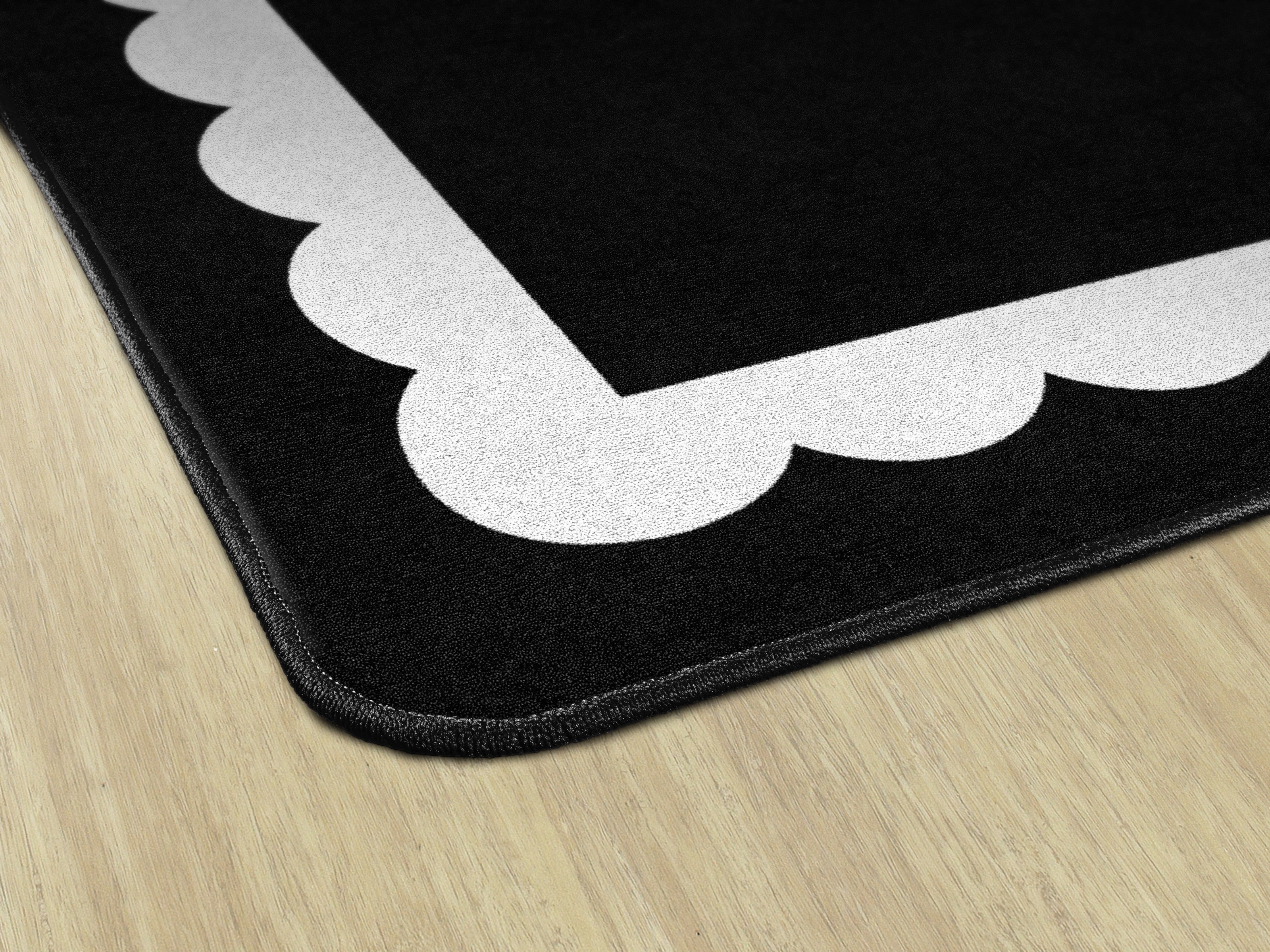 Black & White Scallop Border Trim - Stylish Brights Decorative Edge for Scrapbooking, Bulletin Boards & Classroom Decor