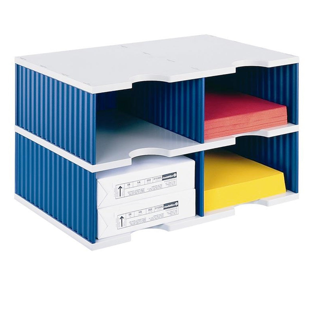 Ultimate Office TierDrop Desktop Organizer & Forms Sorter - 4 Compartment High Wall with Expandable Add-On Tiers | Perfect for Home Office, Workspace & School Desk Organization