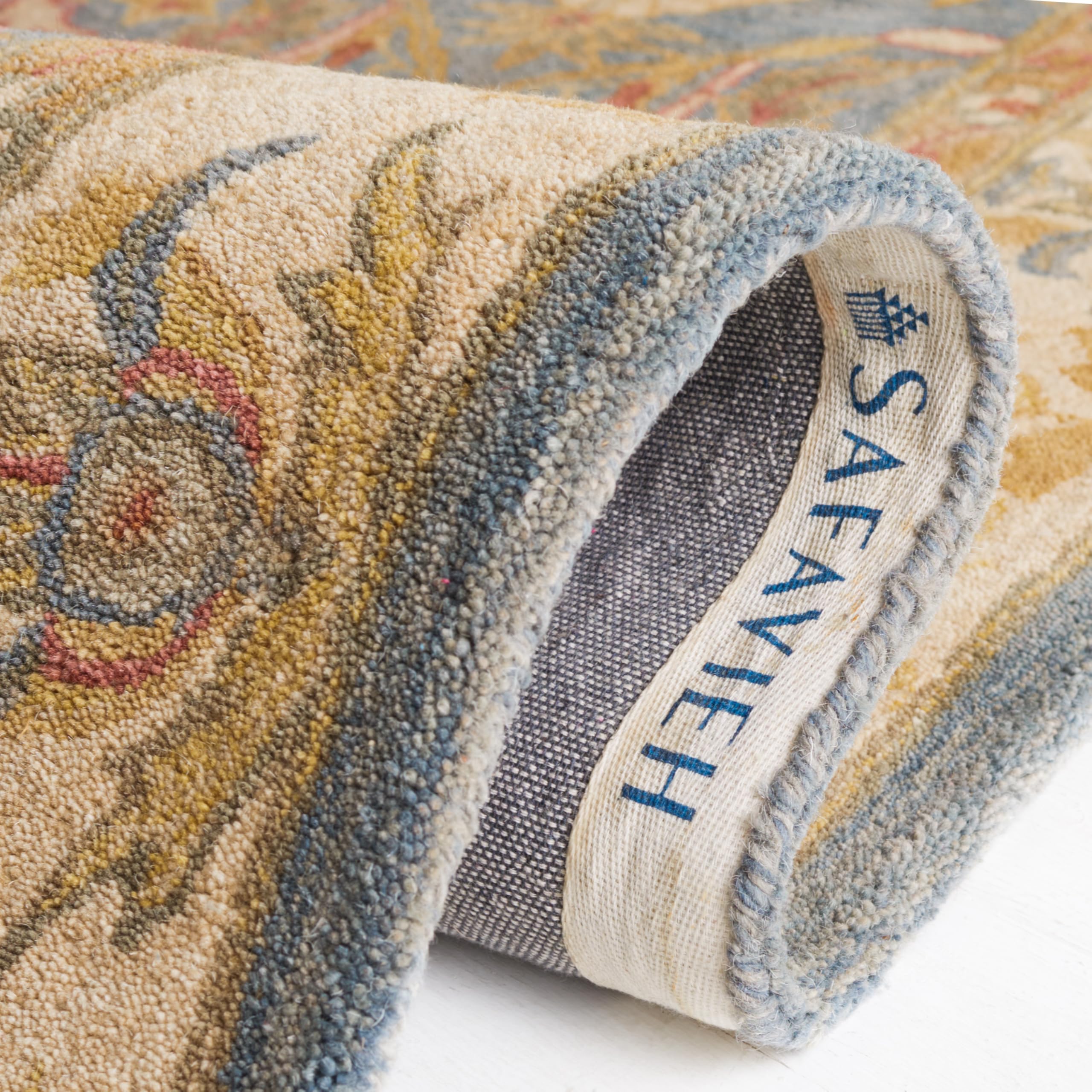 SAFAVIEH Anatolia Collection Handmade Traditional Oriental Wool Area Rug - 5' x 8', Light Blue & Ivory, Non-Slip & Durable for High Traffic Areas - Perfect for Living Room, Bedroom, Office & Dining Room Decor (AN544D)