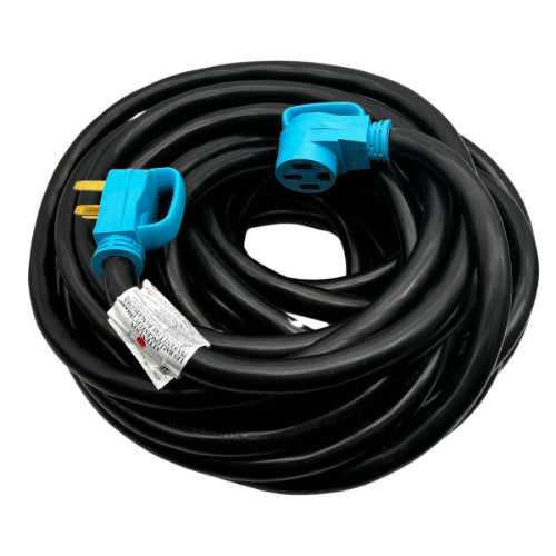 50A RV Power Cord with NEMA 14-50P Plug to 14-50R Straight Blade Connector - Heavy Duty Camper Electrical Cord for RV Parks, Campgrounds & Home Charging Stations