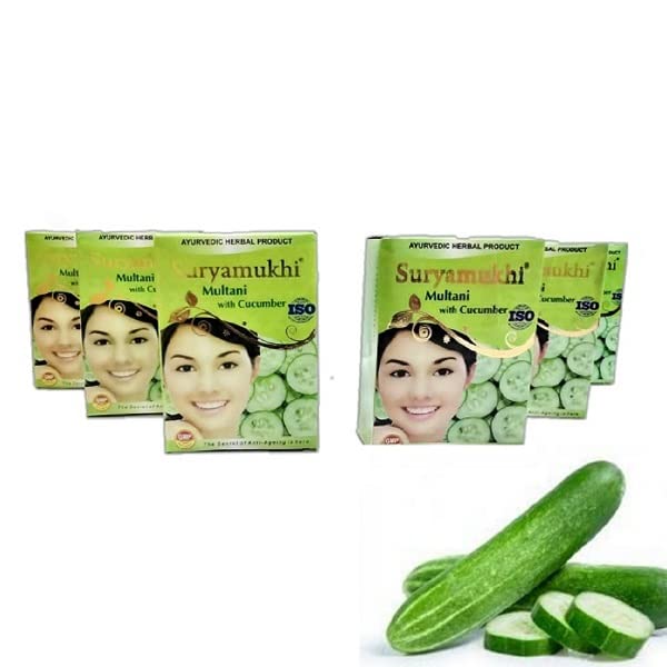 Organic Multani Mitti Clay Powder for Face Pack - Cucumber Flavor | Bio Organic Fullers Earth Clay for Glowing Skin | Combo Pack for DIY Skincare & Spa Treatments at Home