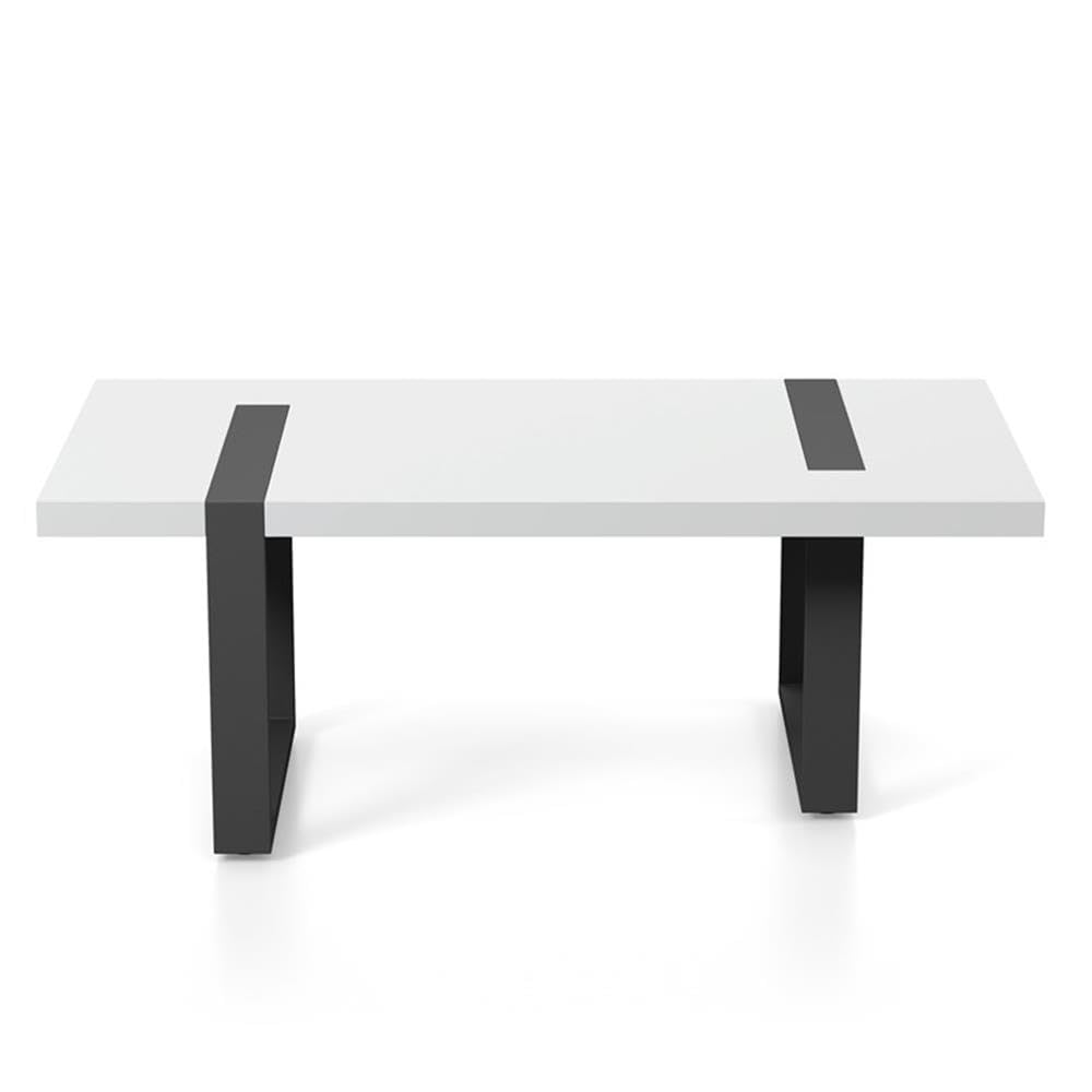 Furniture of America Aryala Modern Metal Coffee Table - Black & White Contemporary End Table for Living Room, Lounge & Office Decor