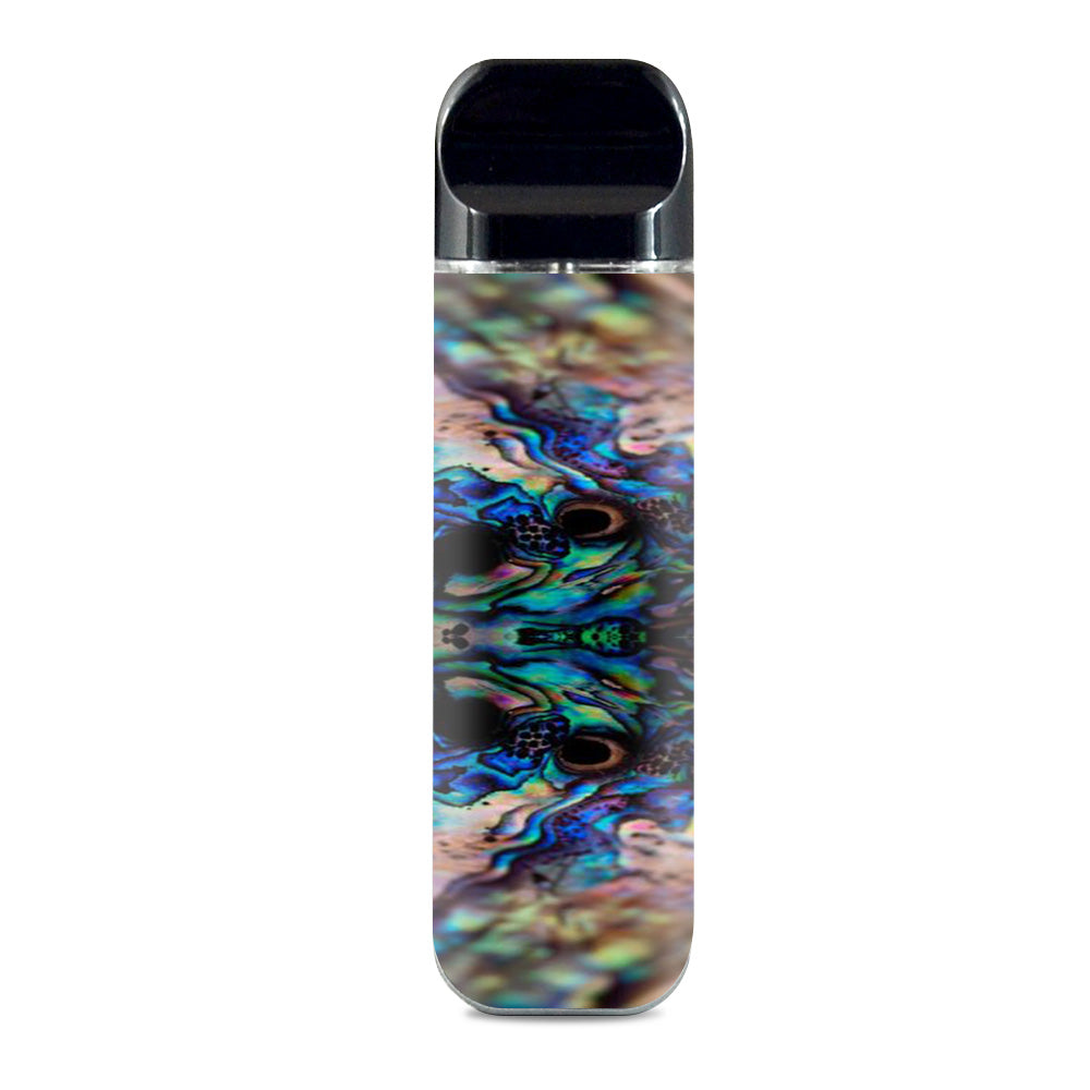 Abalone Sea Shell Gold Blue Beautiful Smok Novo Skin - Stunning Vape Mod Cover for Smok Novo Devices, Perfect for Personalization and Protection