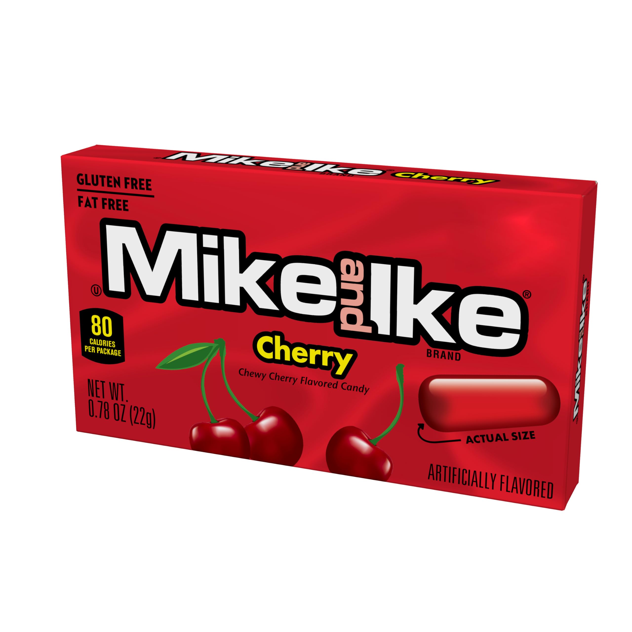 Mike & Ike Cherry Candy 24-Pack - Chewy Red Candy for Vending Machines & Snacking