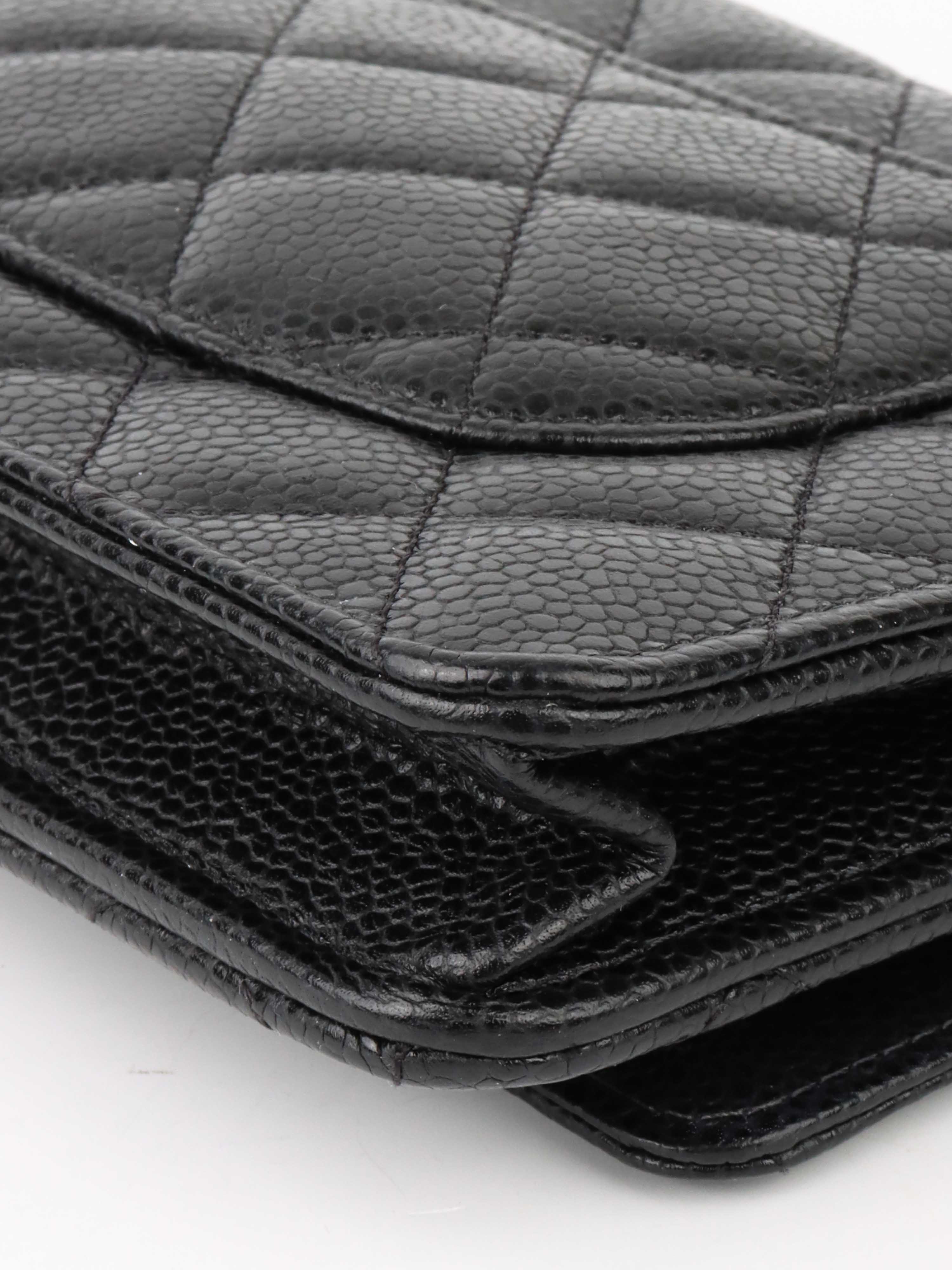 Chanel Black Caviar Leather Wallet on Chain with Gold Hardware - Luxury Crossbody Bag for Women, Perfect for Evening Events & Daily Use