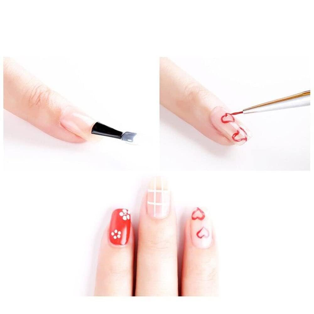 3 PCS Nail Art Brushes Set - Professional Nail Painting & Design Tools for Salon, DIY Manicure at Home - Perfect for Gel, Acrylic & French Tips
