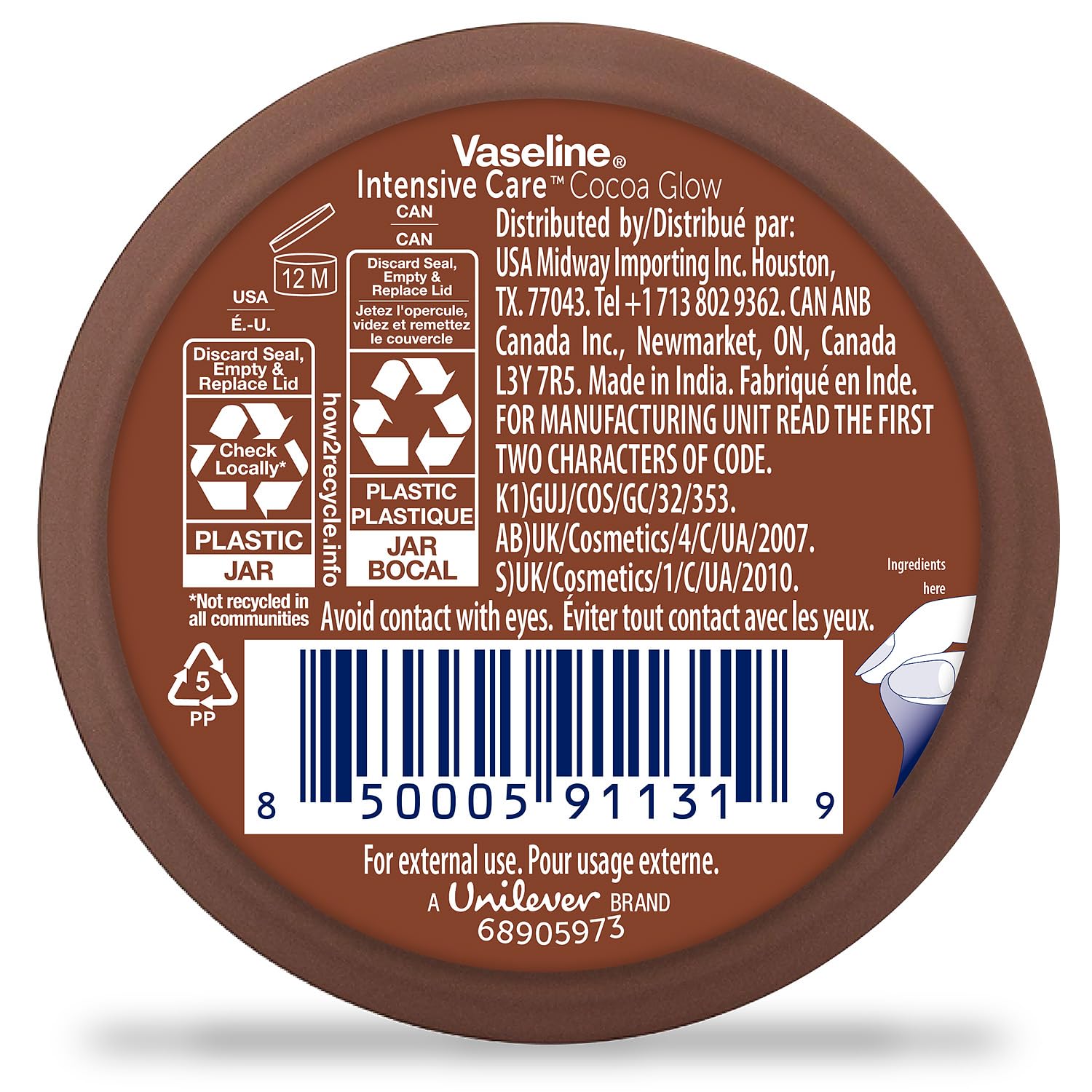 Vaseline Cocoa Glow Body Cream 6-Pack – Pure Cocoa Butter 48H Moisturizing Lotion for Dry & Sensitive Skin, Travel-Size 2.53 Fl Oz Each – Perfect for Daily Hydration, Overnight Repair & On-The-Go Skincare