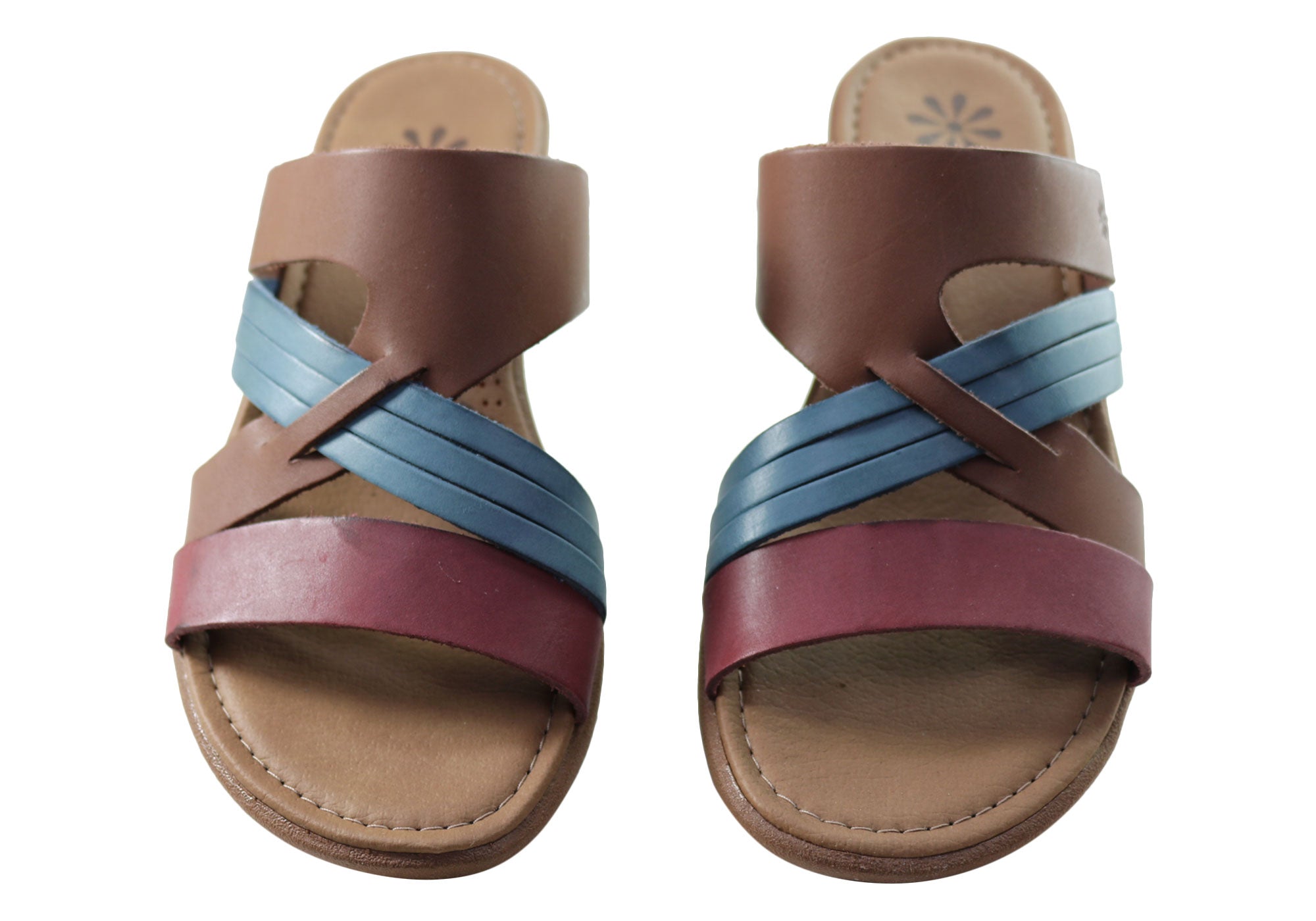 Anza Women's Comfort Leather Slides Sandals - Made in Brazil - Soft & Supportive for Casual Wear, Beach, and Home Use