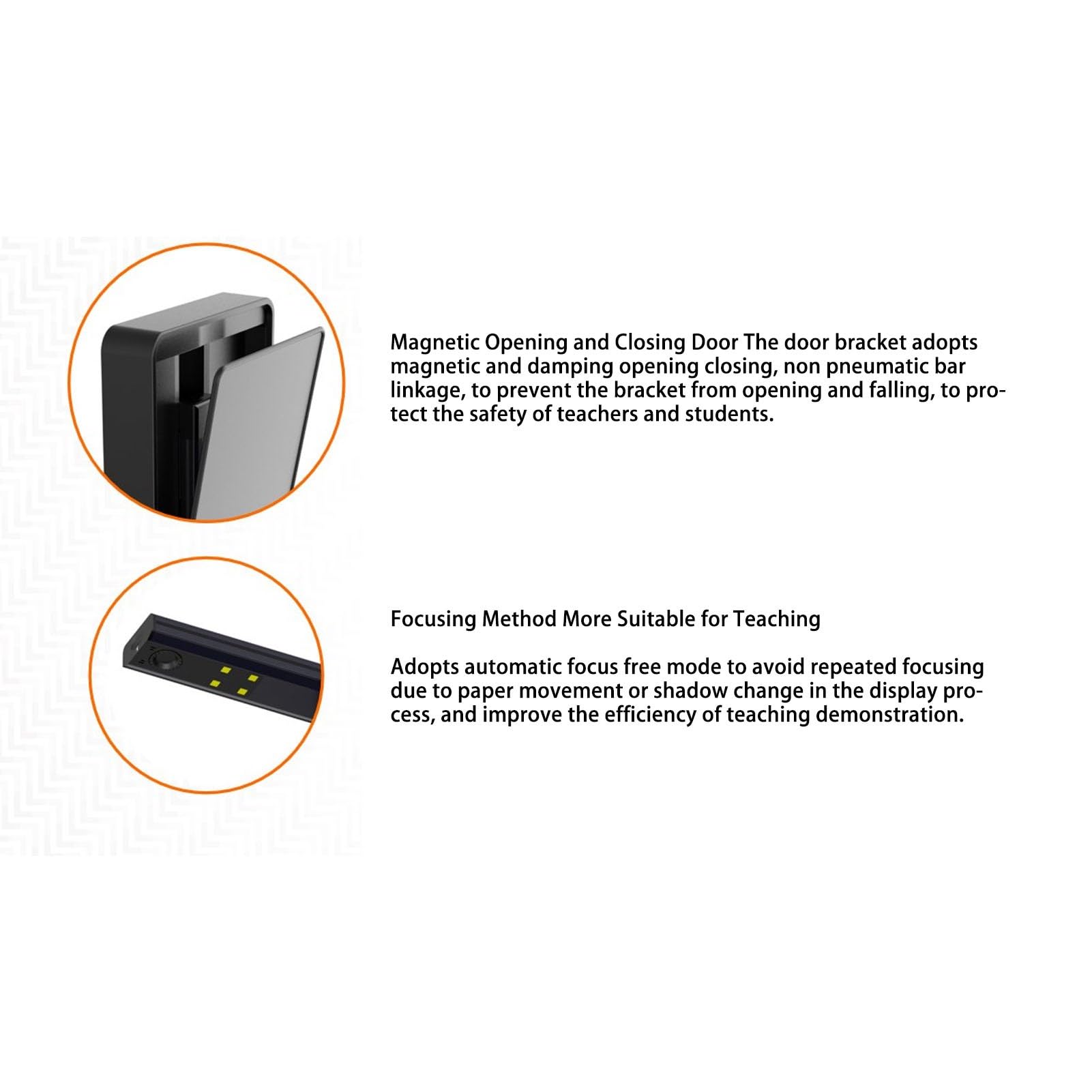 8MP Auto Focus Document Camera with 3264x2448 Resolution & Magnetic Mount - Detachable A4 Scanner for Classroom Teaching, Online Tutoring, and Remote Learning