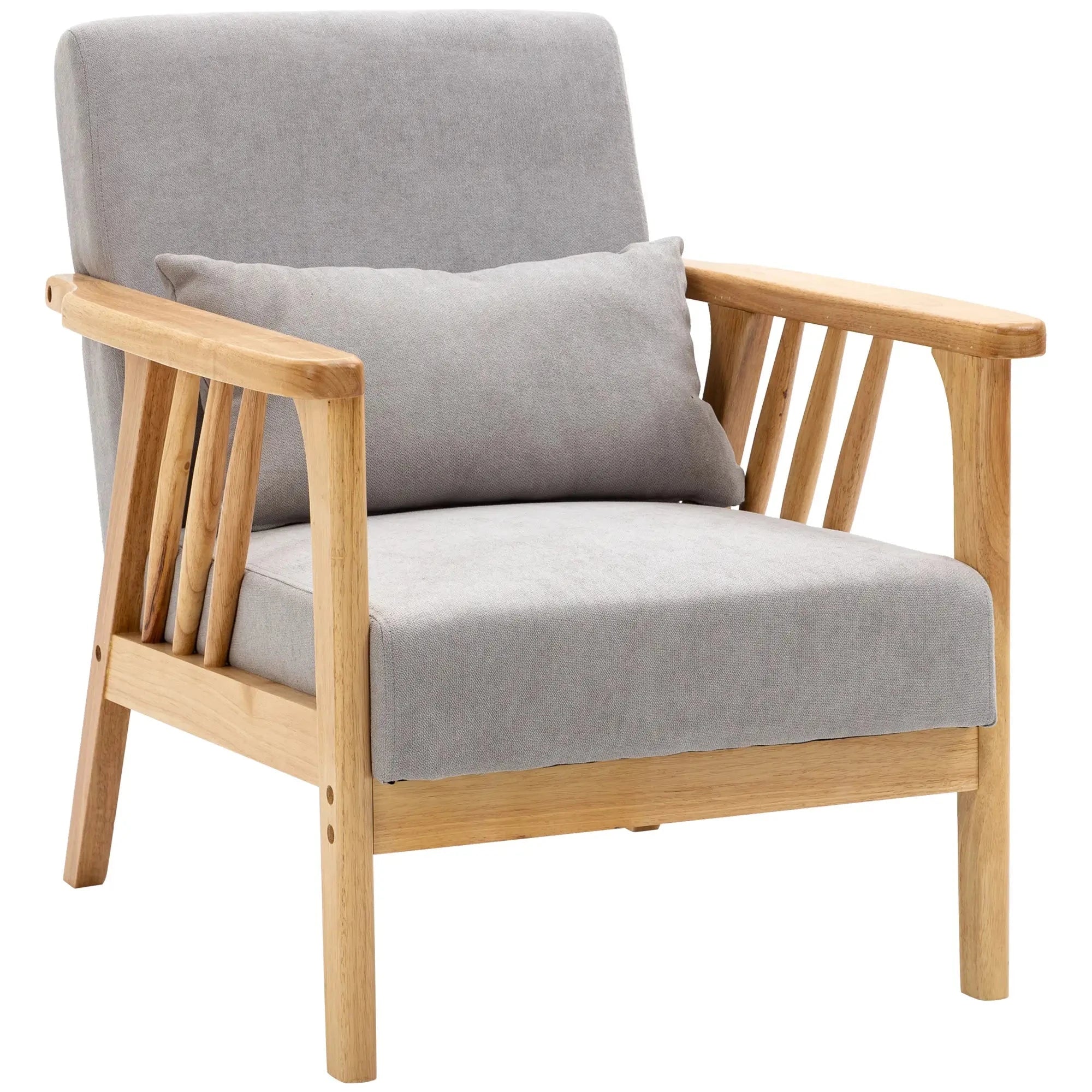 Premium Upholstered Lounge Chair with Sturdy Rubber Wood Frame - Includes Throw Pillows & Comfortable Cushion - 2 Color Options - Perfect for Living Room, Bedroom or Office Relaxation