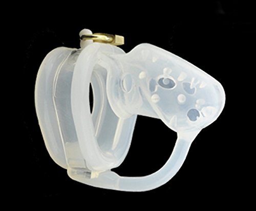 Premium Pico Spikes Silicone Male Chastity Cage - 1.97 inch (50mm) White Bondage Device with Lock for Penis Exercise & Fetish Play - Perfect for BDSM, Couples Play & Male Enhancement Training