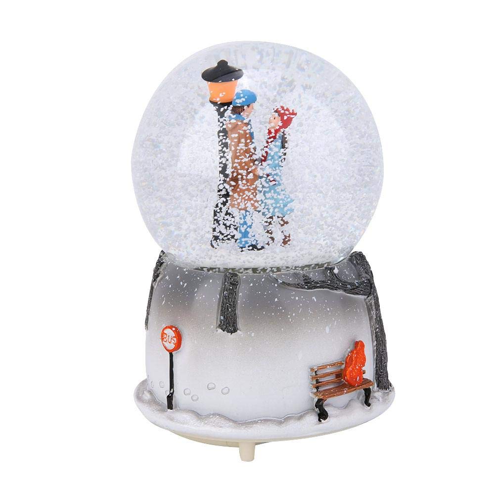 Battery Powered LED Music Box with Snow Globe - Castle in The Sky Night Light for Kids | Perfect Birthday Gift, Nursery Decor & Bedtime Soother