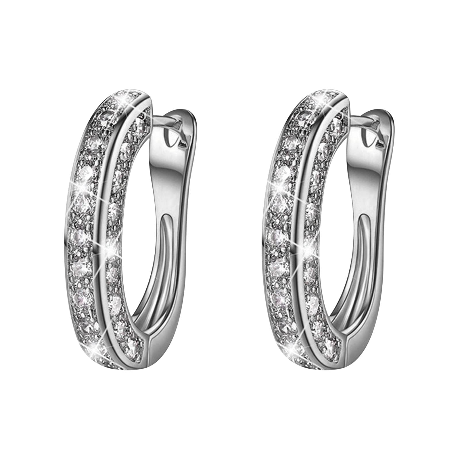 Diamond Stud Earrings for Women - 14K Gold Plated Full Cut Rhinestone Earrings | Wedding, Party & Everyday Jewelry Gift
