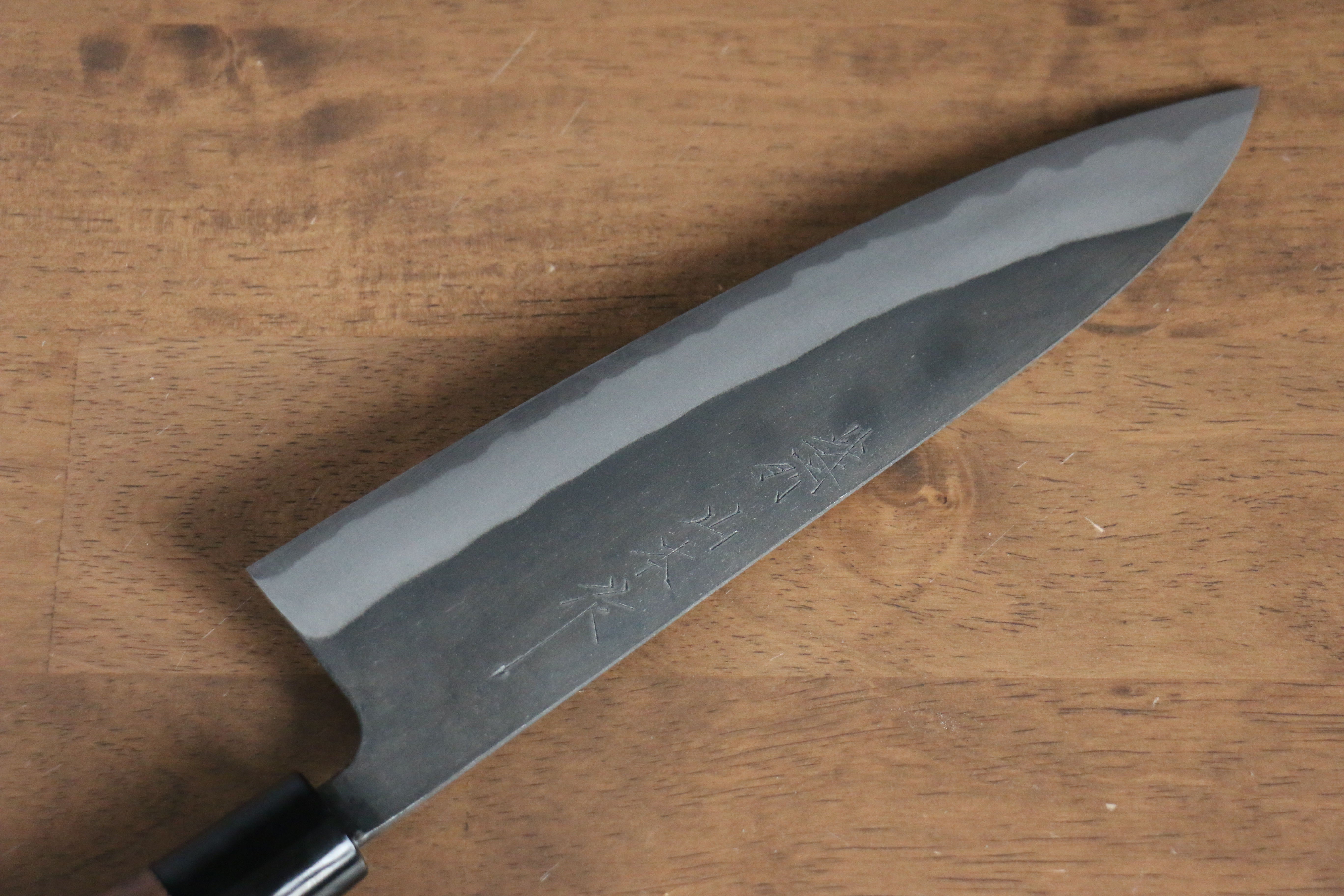 Premium Nao Yamamoto Blue Steel Kurouchi Gyuto 210mm Japanese Chef Knife with Walnut Handle - Perfect for Sushi, Meat Slicing & Professional Kitchen Use