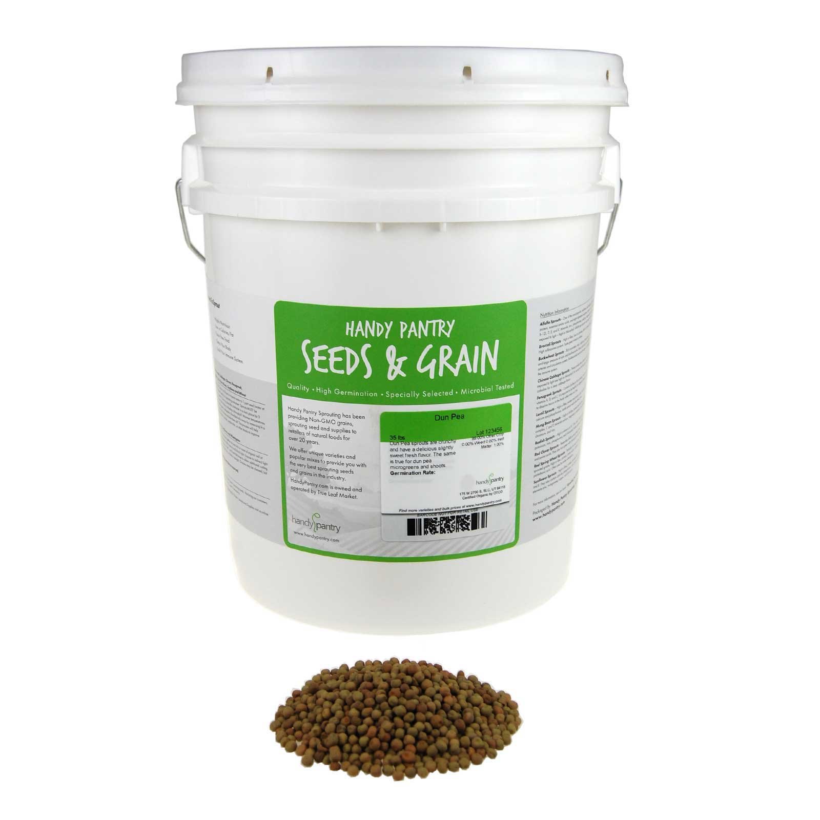 Dun Pea Sprouting Seeds - 35 Lbs for Hydroponics & Microgreens - Gardening & Food Storage
