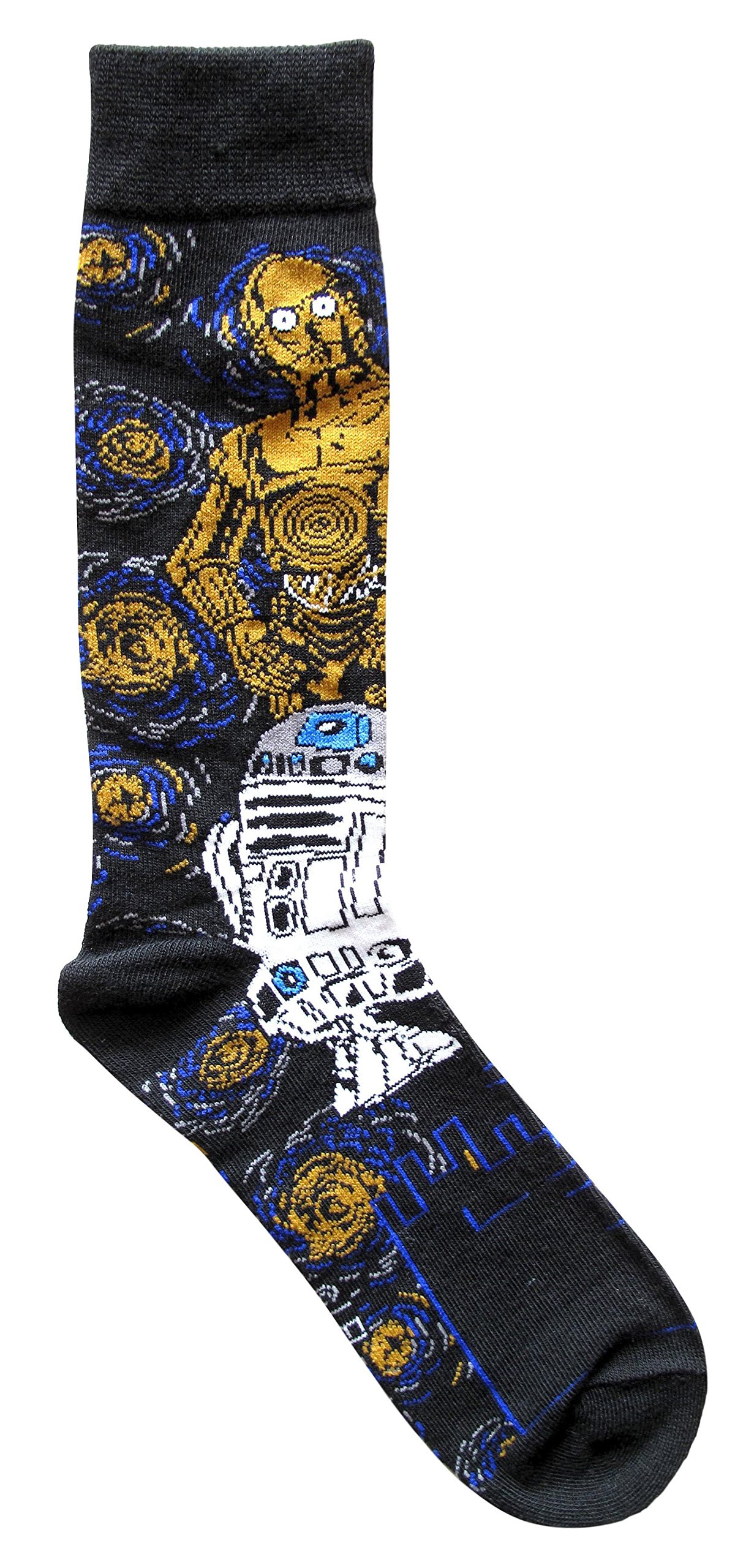 Star Wars Themed Men's Crew Socks - 5 Pair Pack (Sizes 6-12) | Galaxy Design Comfort Socks for Everyday Wear, Cosplay & Gift Giving