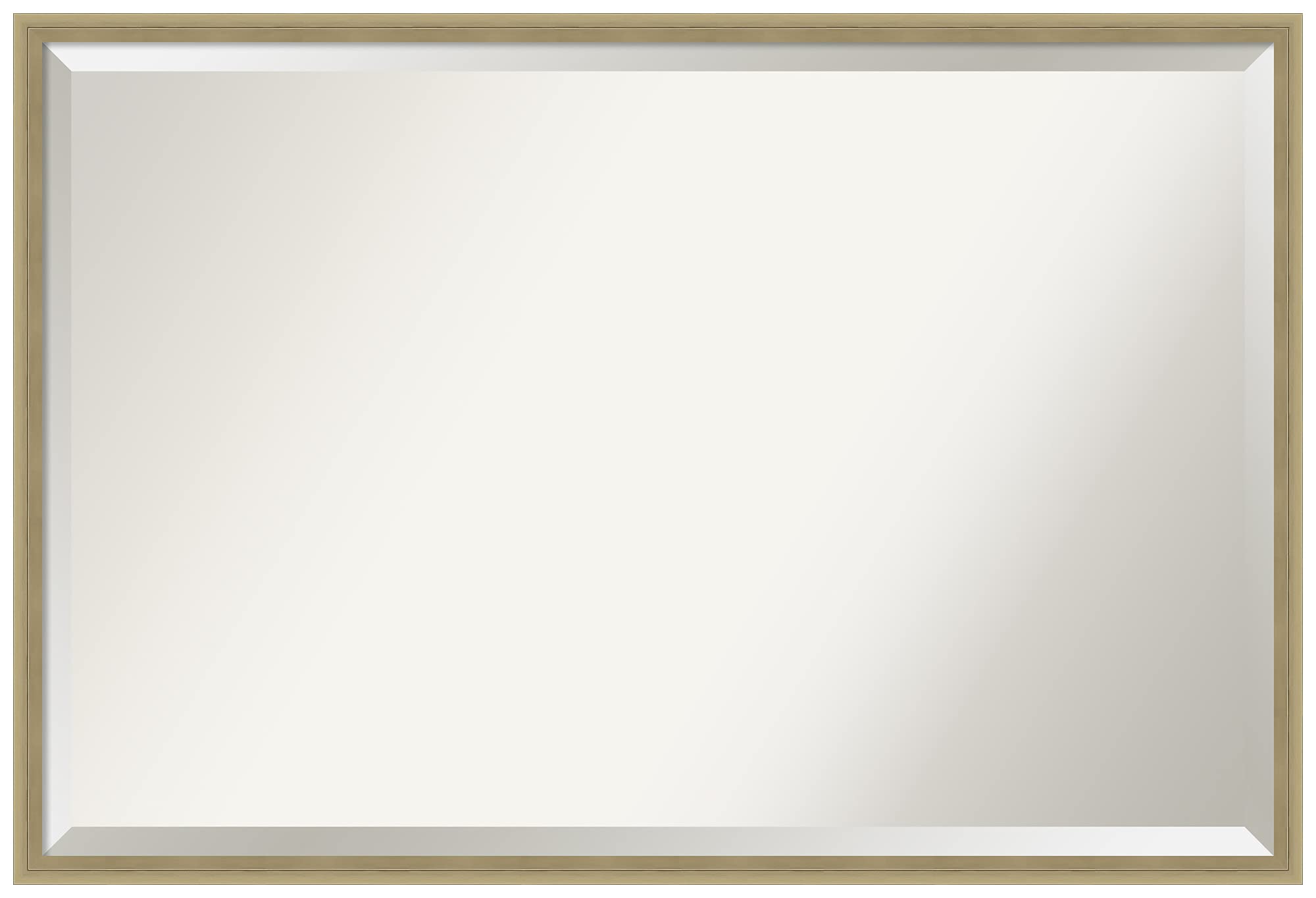 Amanti Art Champagne Wall Mirror 25x37 - Modern Rectangle Bathroom & Living Room Mirror with Wood Frame - Horizontal or Vertical Hanging - Perfect for Wall Decor, Vanity, Bedroom & Entryway