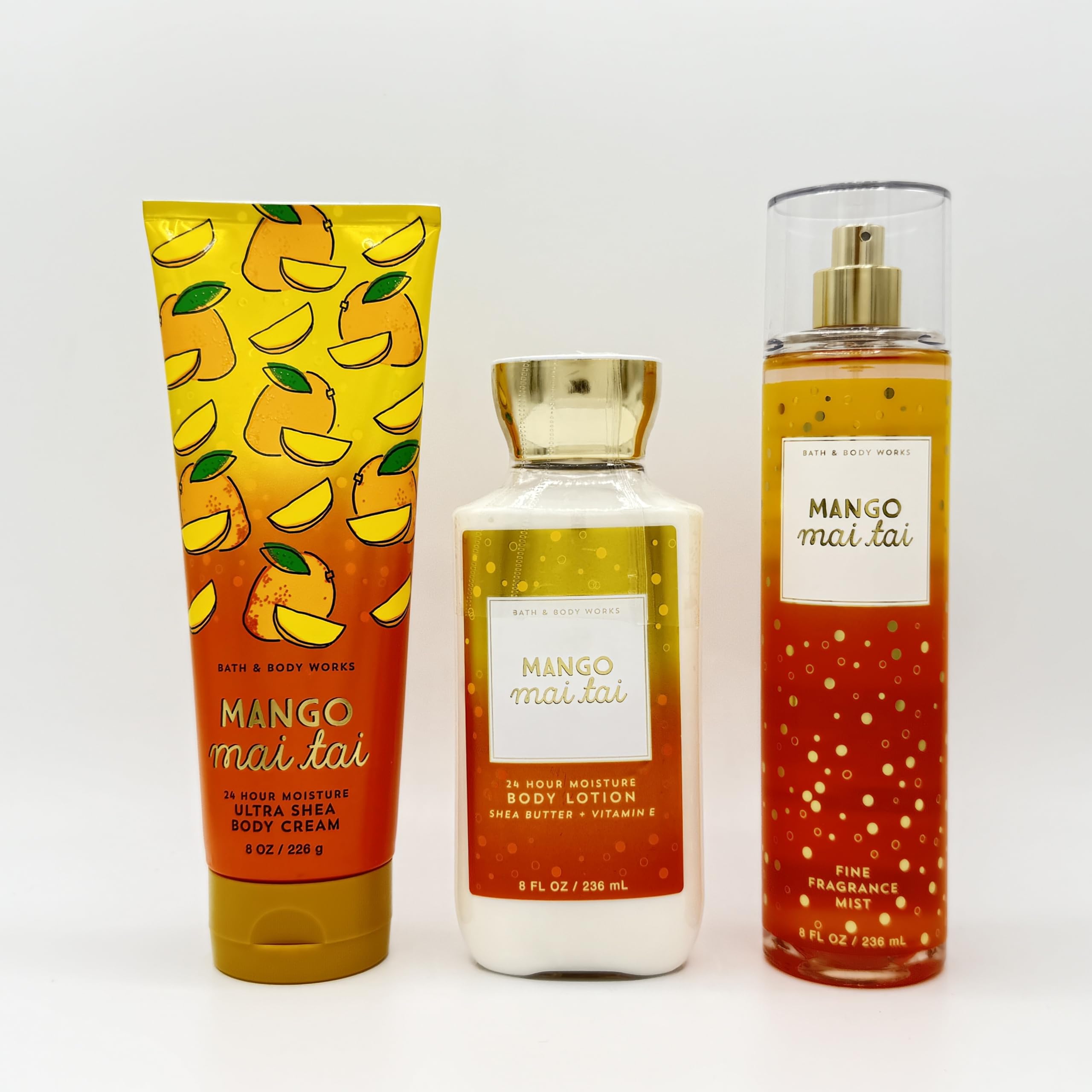 Mango Mai Tai 3-Piece Bath & Body Gift Set | Ultra Shea Body Cream, Moisturizing Lotion & Refreshing Fragrance Mist - Perfect for Spa Day, Self Care & Luxury Gifts