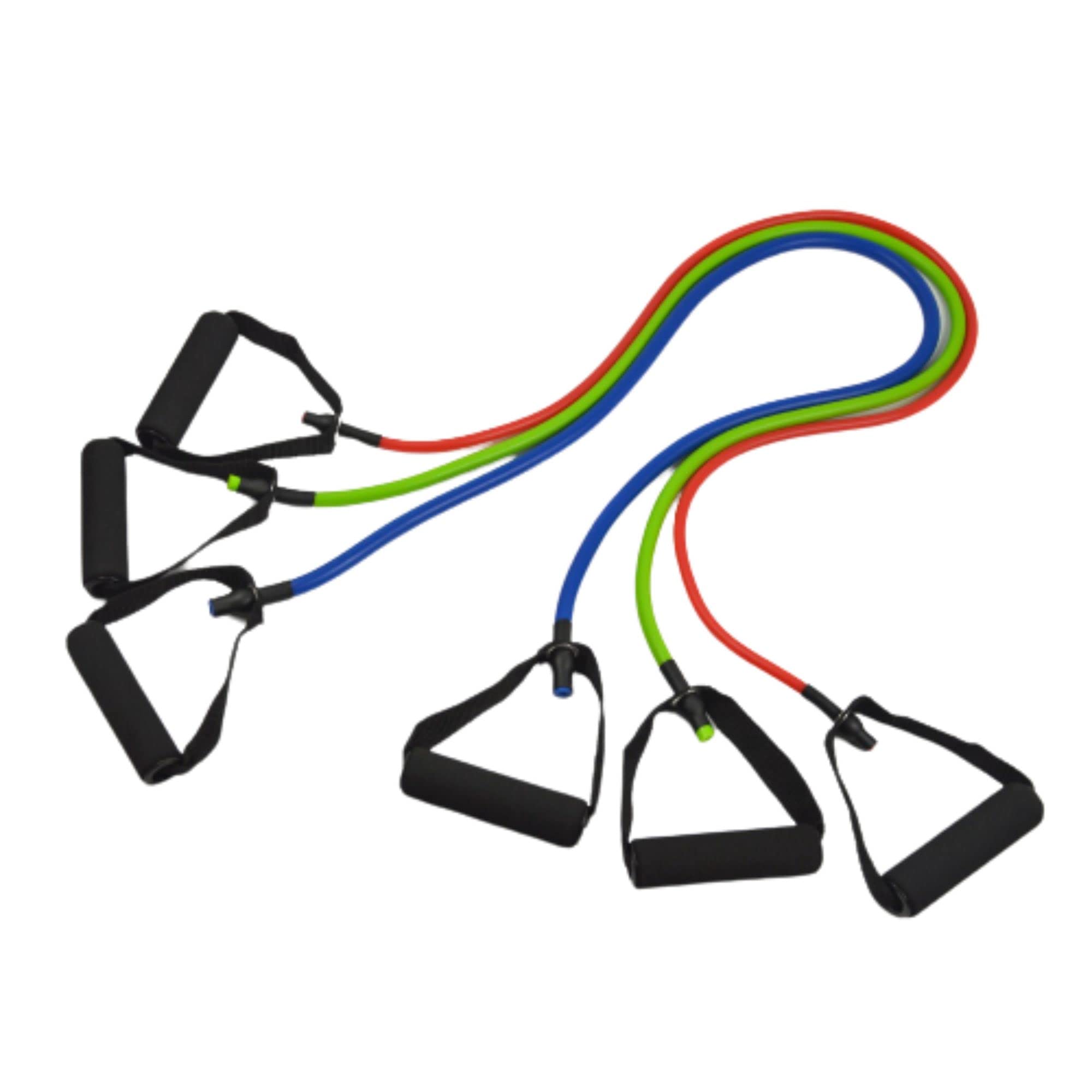 Thysol Resistance Tube Bands Set with Handles - 3 Pack Multicolored Exercise Bands for Home Workout, Strength Training, and Physical Therapy