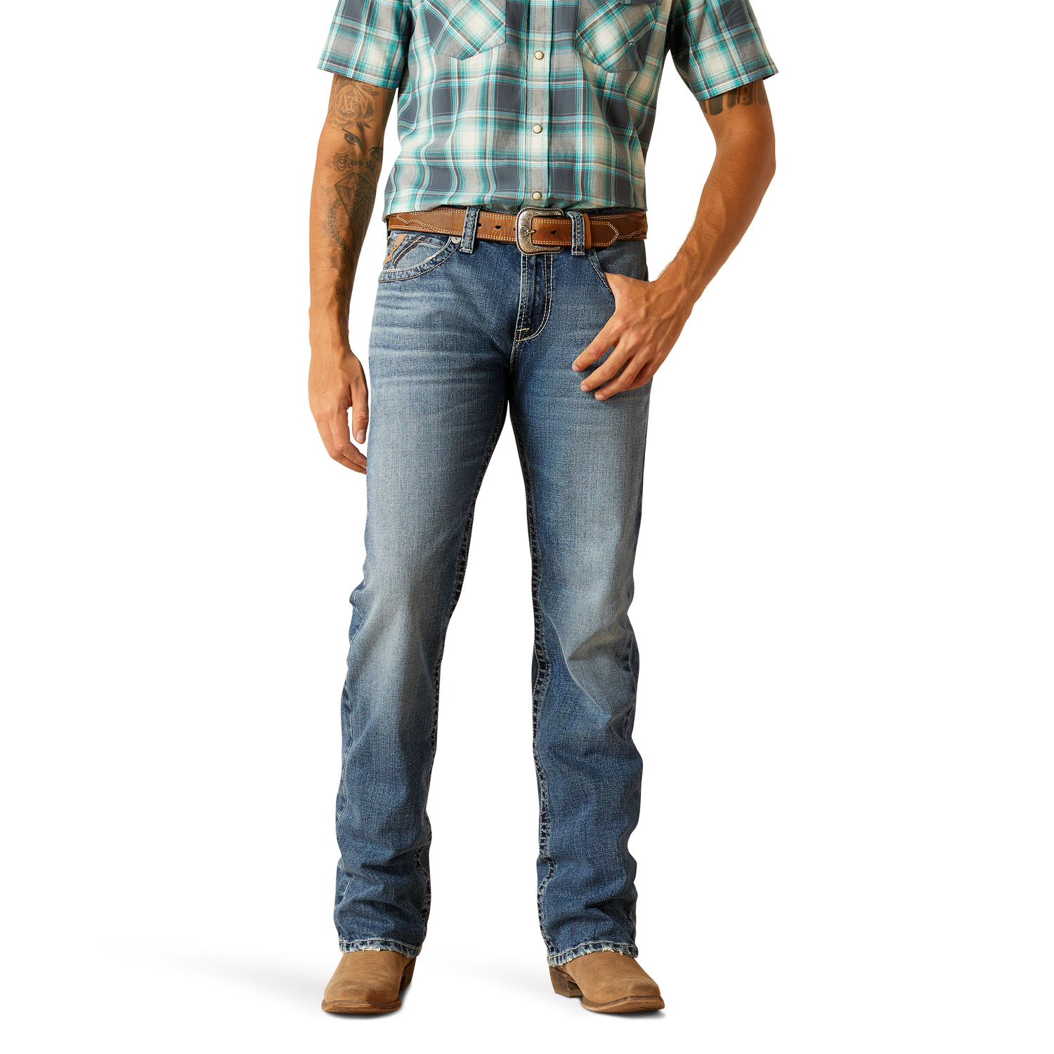 Ariat Men's M7 Slim Straight Leg Jean - Durable & Comfortable Denim Pants for Work & Casual Wear | Perfect for Cowboy Boots & Outdoor Activities