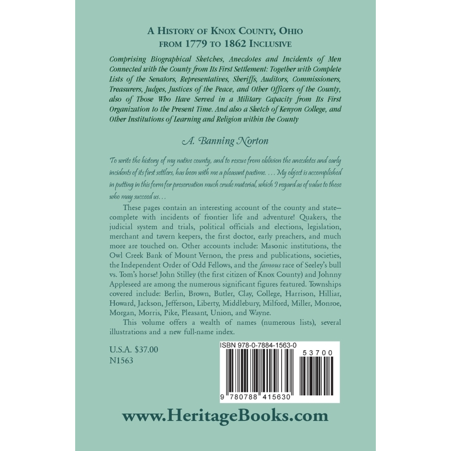 Knox County Ohio History Book 1779-1862 | Comprehensive Historical Account & Genealogy Research | Perfect for Historians, Genealogists & Local History Enthusiasts