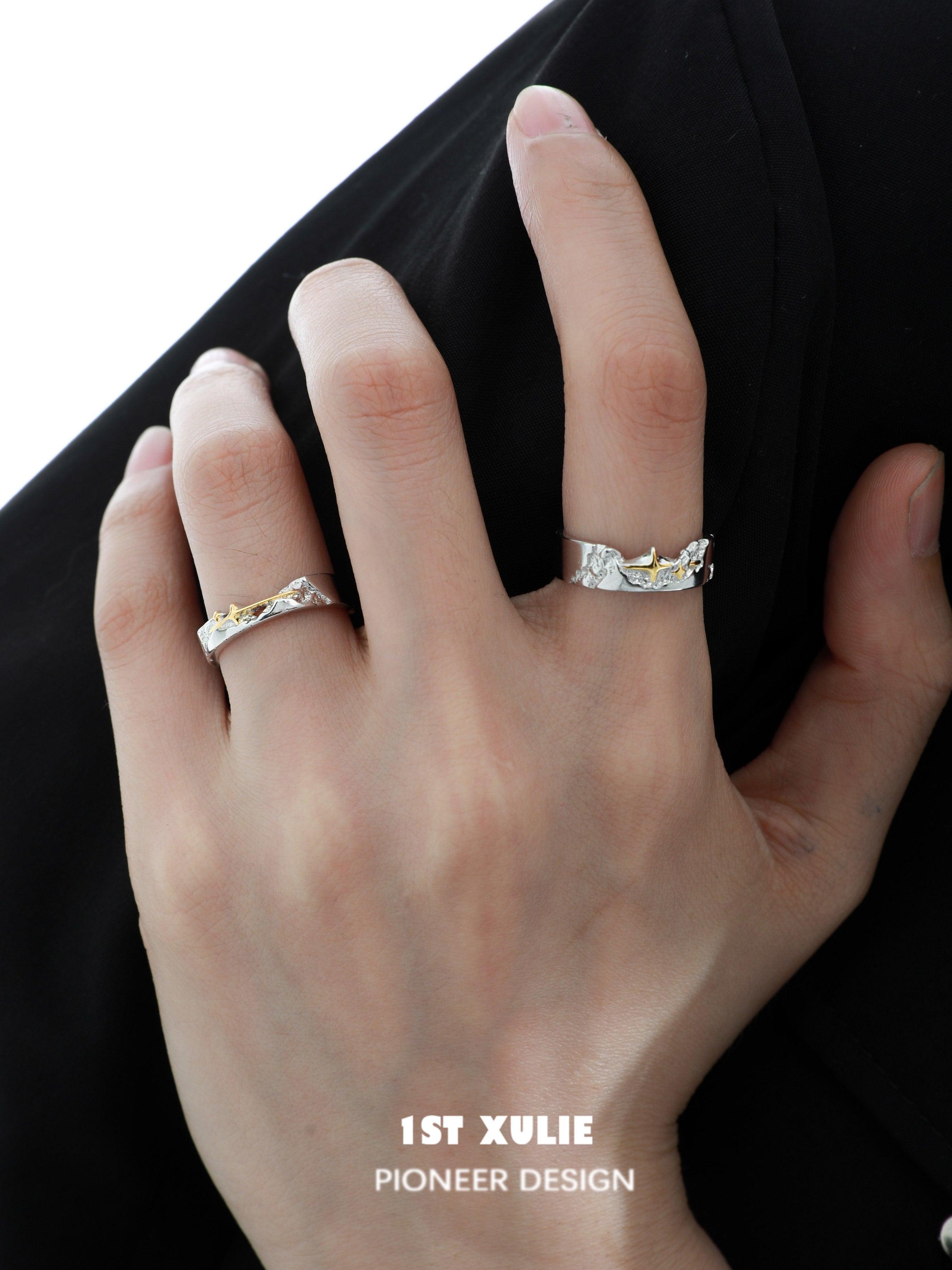 Starfall S925 Sterling Silver Adjustable Opening Rings for Women - Elegant Stackable Minimalist Jewelry for Everyday Wear, Gifts & Special Occasions
