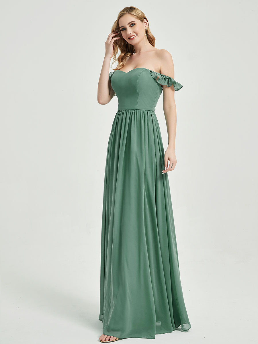 Cornflower Blue Convertible Chiffon Bridesmaid Dress with Detachable Straps - Perfect for Weddings, Formal Events & Special Occasions