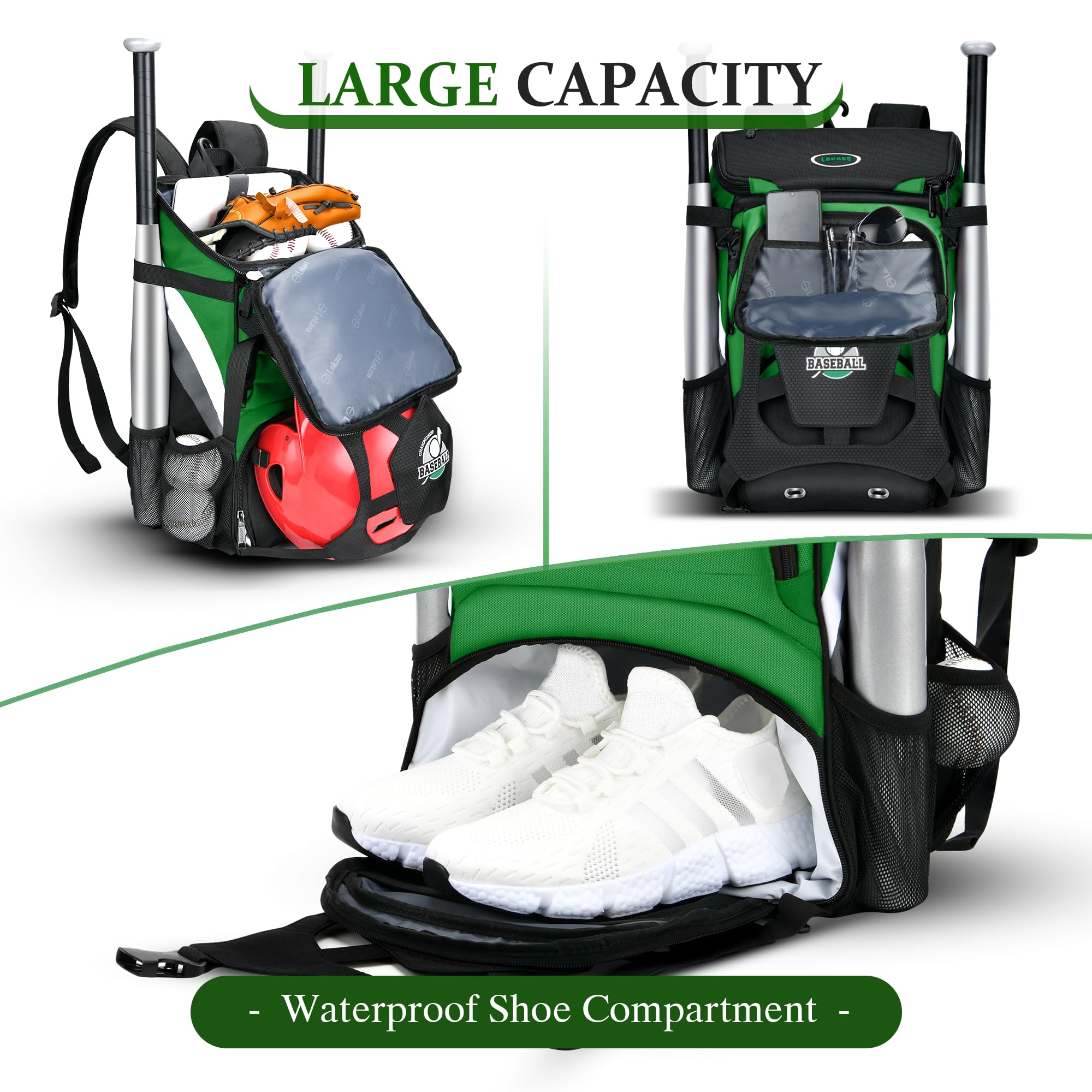 **Best Baseball Backpack for Adults & Youth – Large Capacity Lightweight Softball Bag with Shoe Compartment, Fence Hook, & Waterproof Design for T-Ball Bat, Helmet & Gloves – Perfect for Games, Practice & Travel**