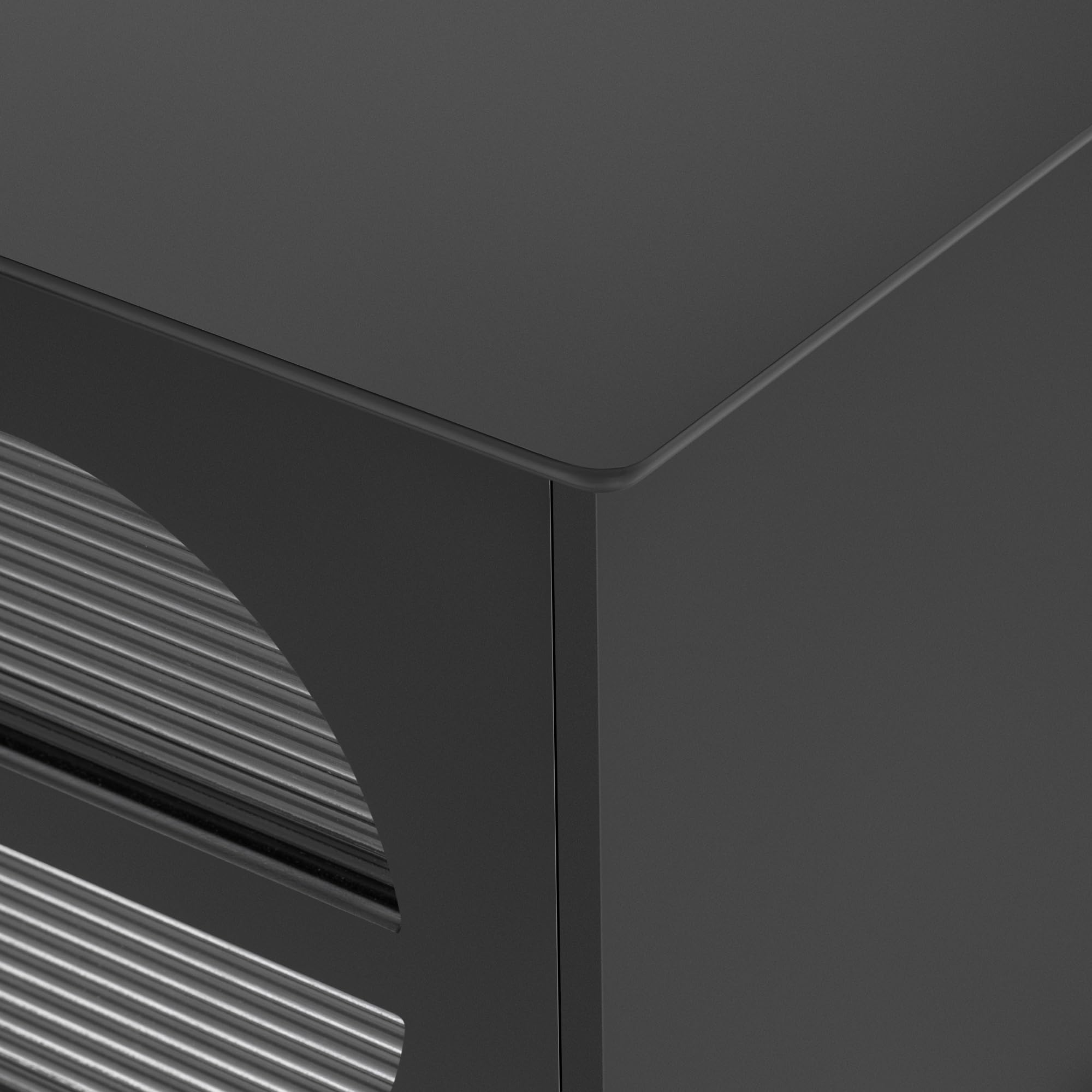 Modern TV Stand for 75 Inch TVs - Entertainment Center with 2 Drawers & 2 Fluted Glass Door Cabinets - 68.9
