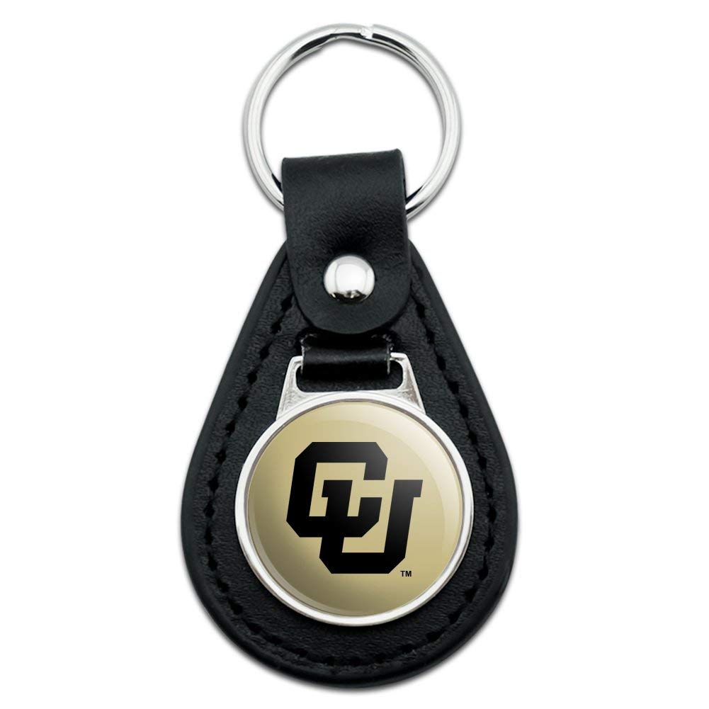 University of Colorado Boulder Black Leather Keychain - Premium CU Buffs Key Ring for Students, Alumni & Fans - Perfect for Backpacks, Gifts & School Spirit Accessories
