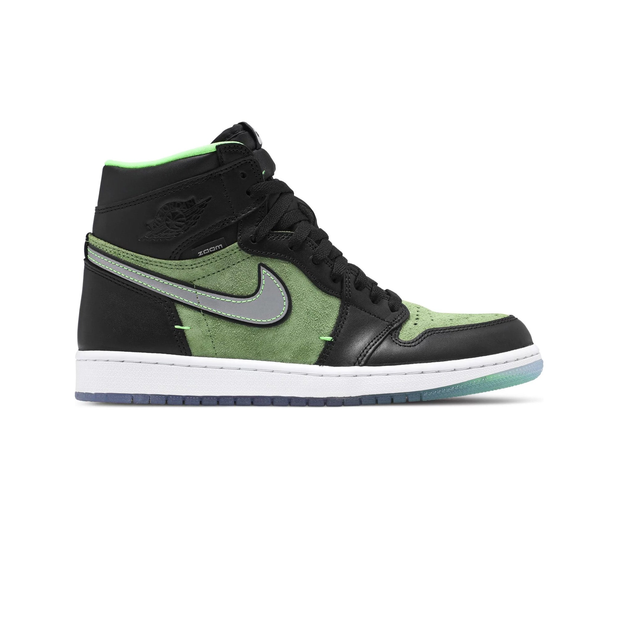 Air Jordan 1 Zoom Comfort Sneakers - Black & Green Basketball Shoes for Men - Perfect for Streetwear, Gym Workouts & Casual Fashion