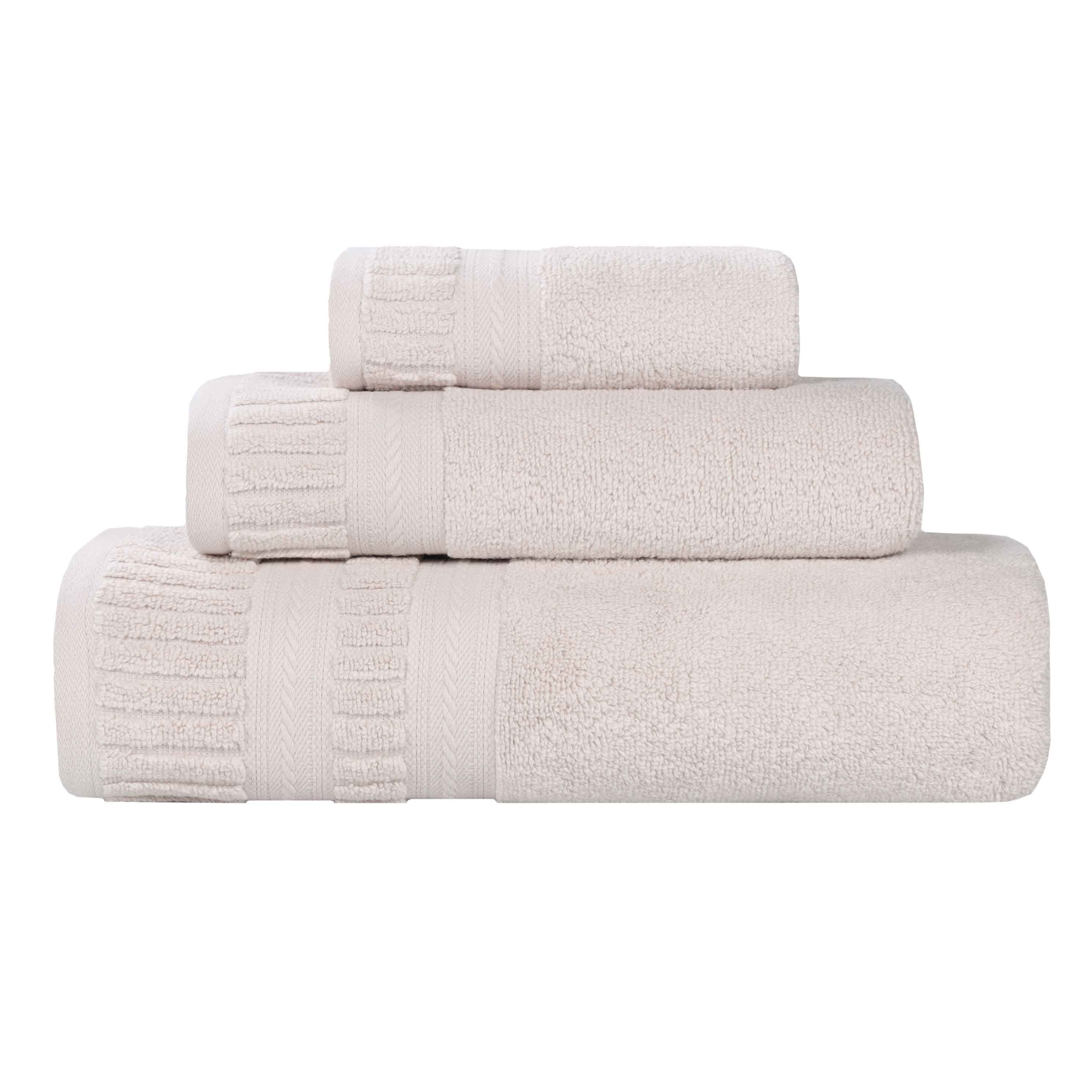 Venice Zero Twist Cotton Medium Weight Absorbent 3-Piece Bath Towel Set - Soft & Quick-Drying for Spa, Gym, and Beach Use