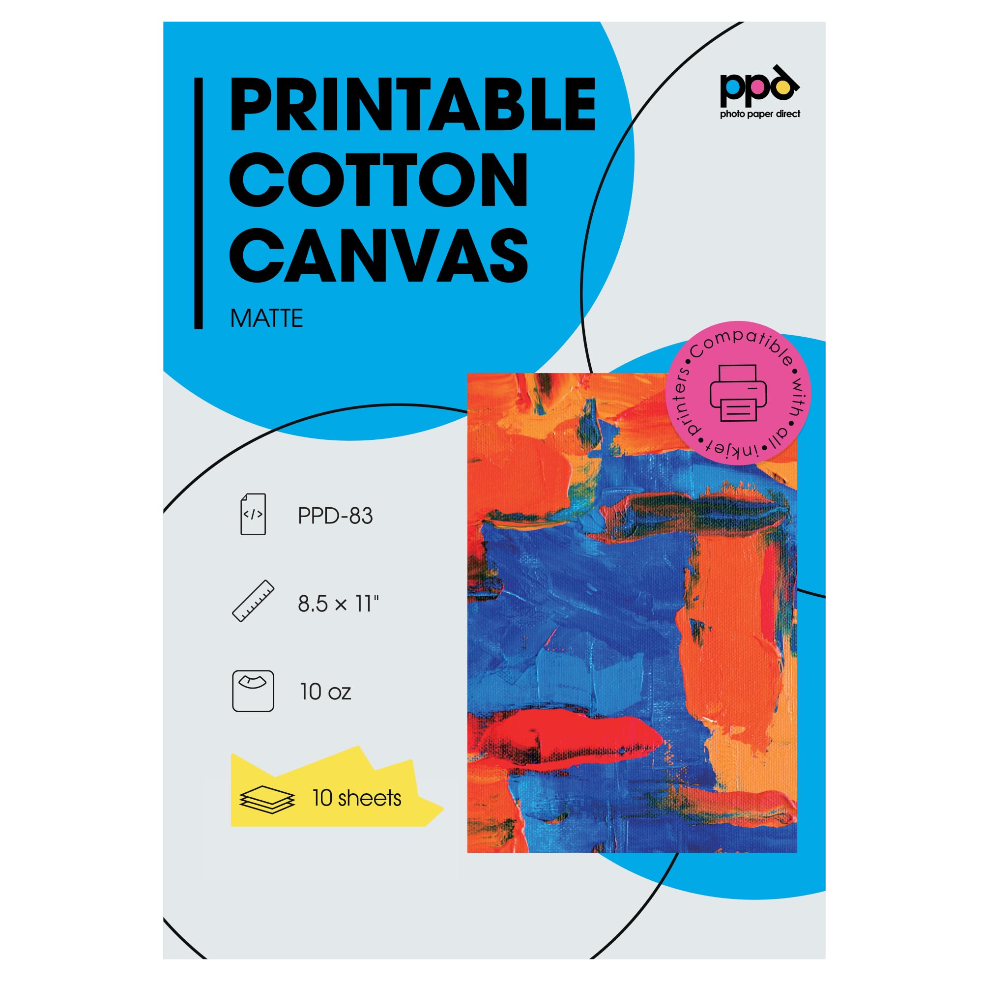 Premium PPD Printable Fabric Sheets for Inkjet Printers - 8.5