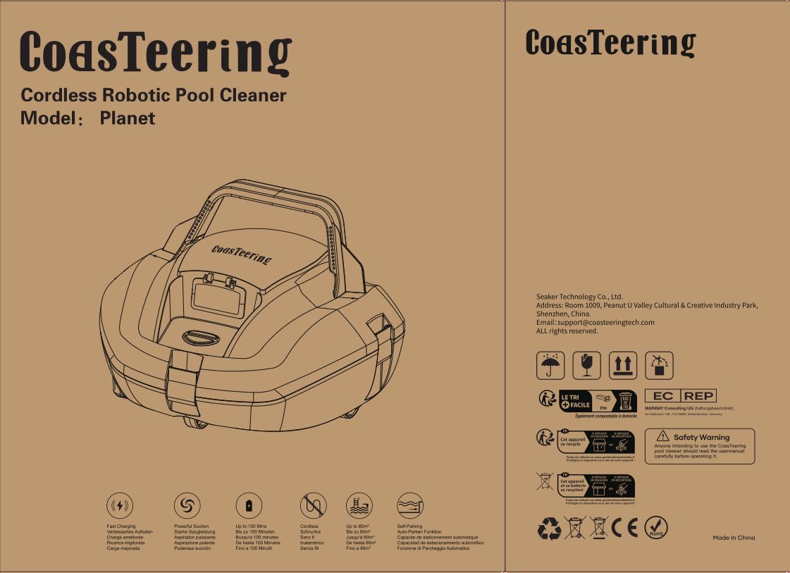 **Cordless Robotic Pool Cleaner - Powerful Suction, 100 Min Runtime, Fast Charging, Self-Parking - Ideal for Above Ground Pools up to 850 Sq.ft - Perfect for In-Ground & Above Ground Swimming Pools, Spas, and Hot Tubs**
