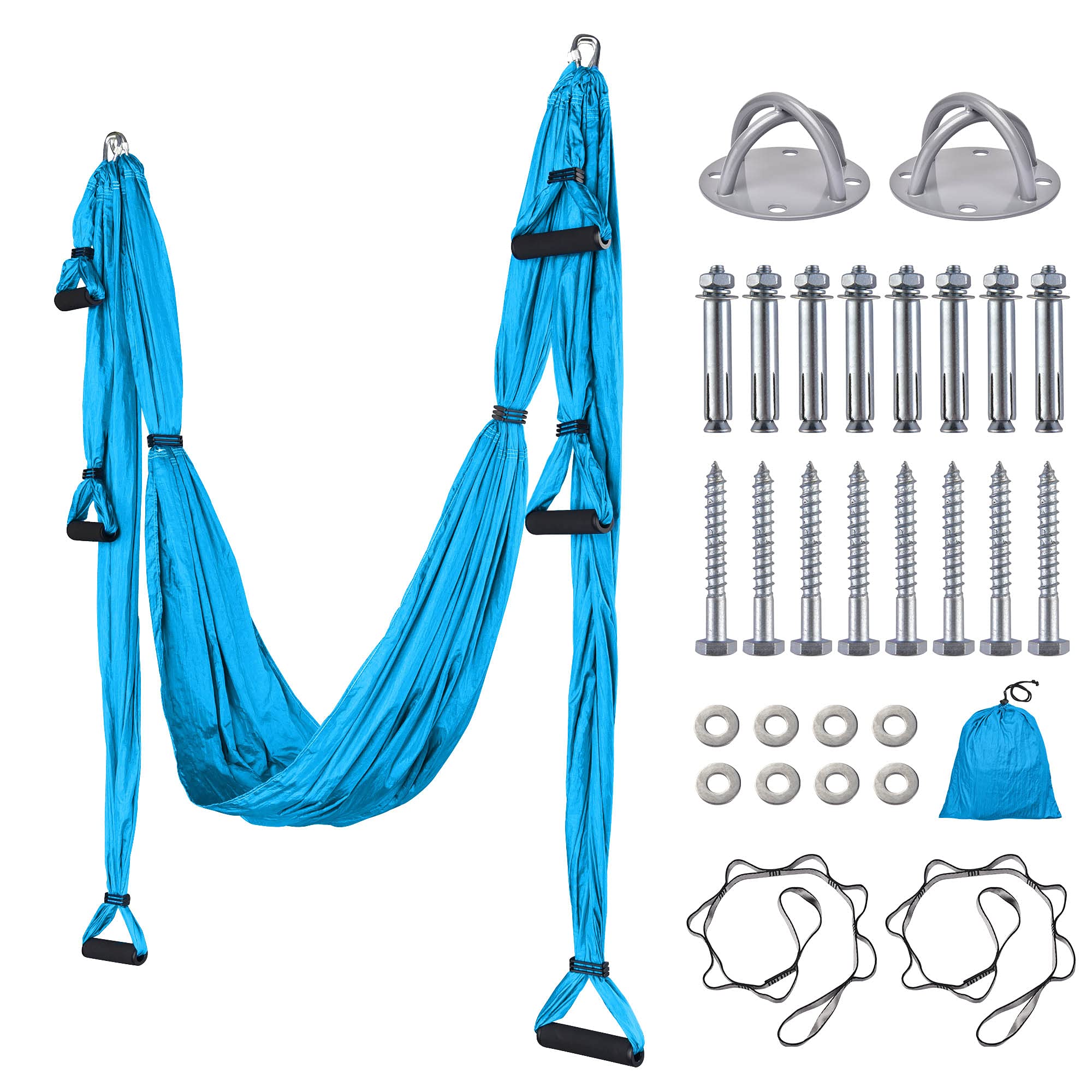 Aerial Yoga Swing Set - Anti-Gravity Yoga Hammock with Ceiling Anchors & Daisy Chains for Home Gym, Fitness & Inversion Therapy | Perfect for Aerial Yoga, Pilates, Stretching & Relaxation