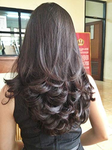 Brown with Maroon Highlights 4#33 Curly/Wavy