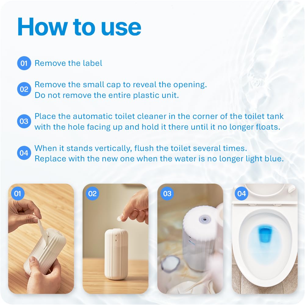 Fresh & Fresh Automatic Toilet Bowl Cleaners - 3 Pack (Up to 2500 Flushes per Bottle) | Long-Lasting Commercial & Residential Toilet Cleaner | Lasts 3-4 Months | Perfect for Homes, Offices & Restrooms