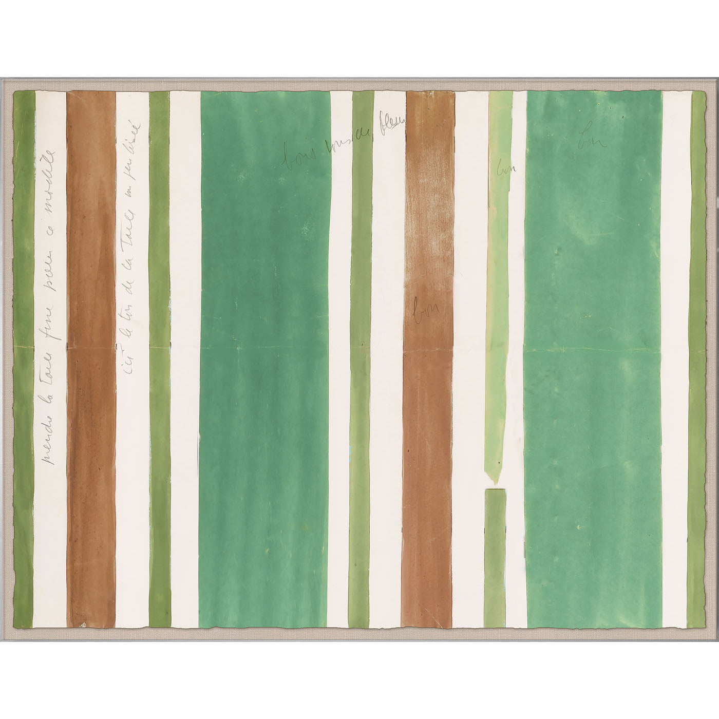 Paule Marrot Green Brown Stripes Scarf - Lightweight Fashion Accessory for Women, Perfect for Casual Outfits and Office Wear